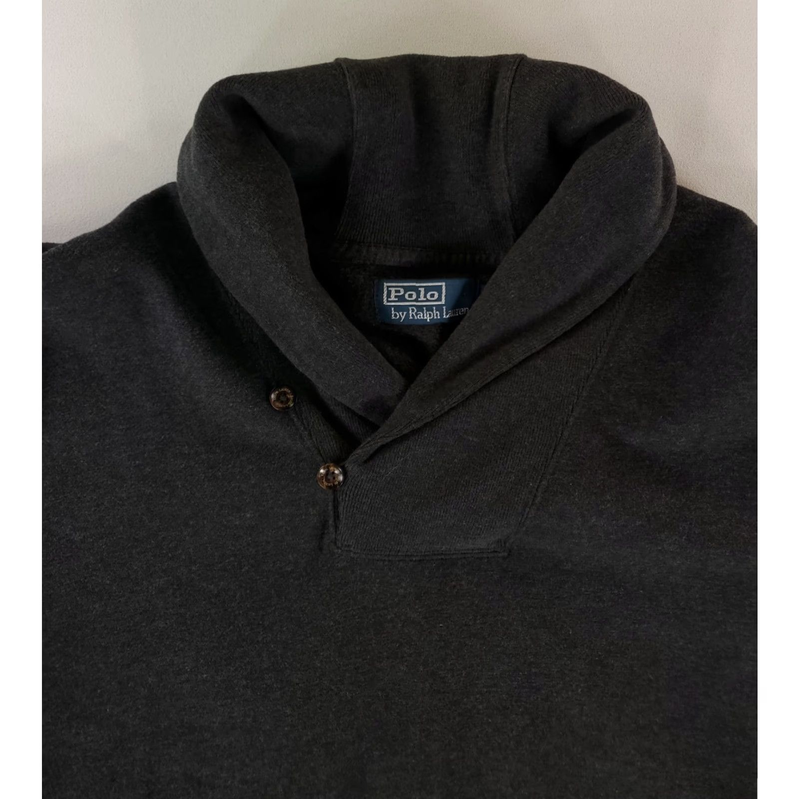 Polo Ralph Lauren Polo Ralph Lauren Sweater Gray Mens XL Cotton Shawl Collar Loop Pullover Size US XL / EU 56 / 4 - 3 Thumbnail