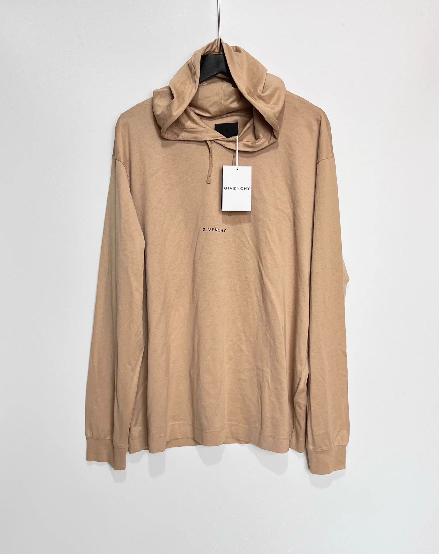 Givenchy Givenchy Khaki Small Logo Hoodie Long Sleeve T-Shirt XXL Size US XXL / EU 58 / 5 - 1 Thumbnail