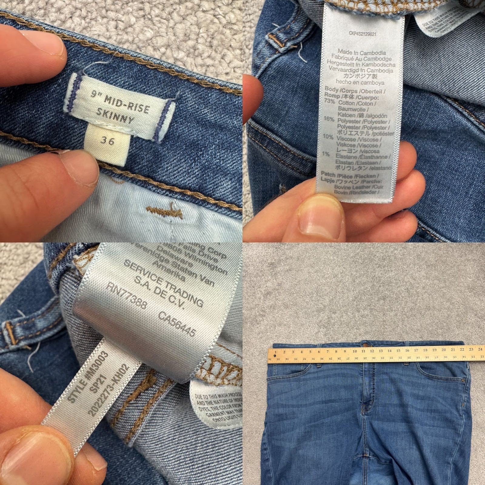 Madewell Madewell Jeans Womens 36 Blue Medium Wash Stretch 9" Mid Rise Skinny Denim Classic Slim Fit City Streetwear Women Size 25" / US 0 / IT 36 - 8 Thumbnail