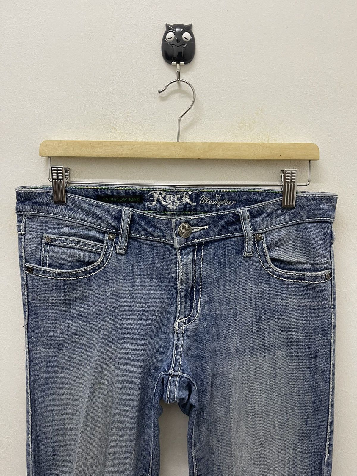 Wrangler Rare Vintage ROCK 47 By Wrangler Ultra Low Rise Flare Size US 31 - 10 Thumbnail