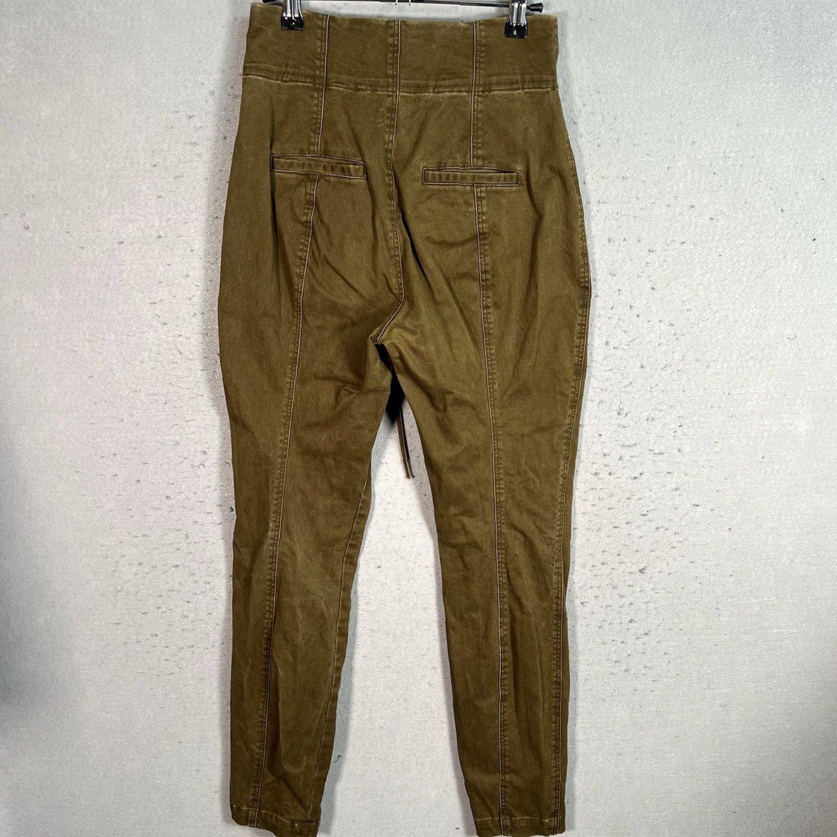 Vintage VINTAGE A.L.C. Women's 4 Green Kingsley Lace Up Pant Grommets Cropped Punk Rock Pants Cropped Lace Up Size 27" / US 4 / IT 40 - 7 Thumbnail