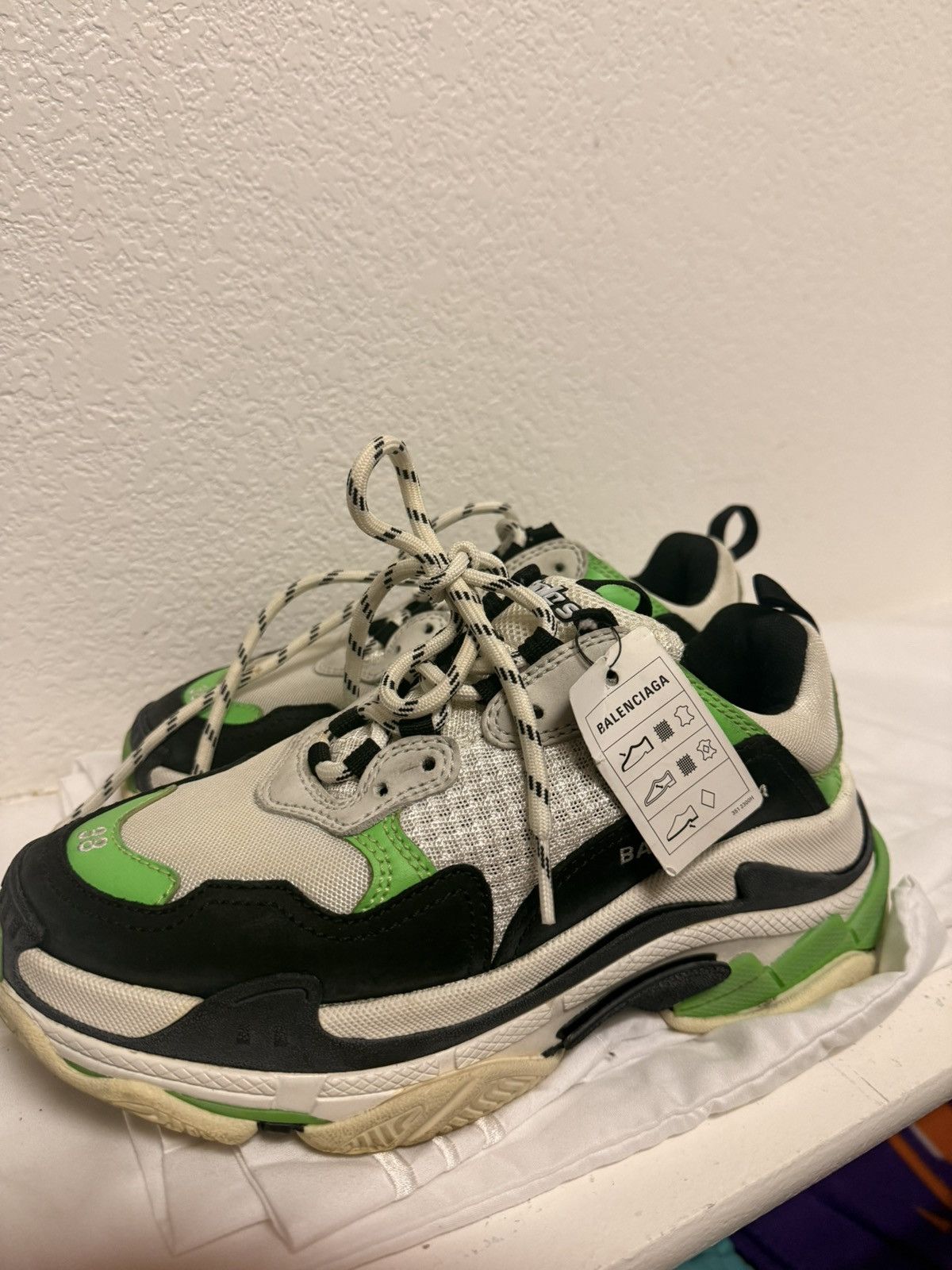 Balenciaga Balenciaga Triple S Chunky Sole Sneaker - Green/White/Black Size US 8 / IT 38 - 5 Thumbnail