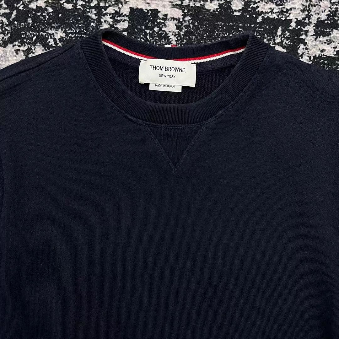 Thom Browne TB 4-stripe navy blue sweatshirt 3 Size L / US 10 / IT 46 - 2 Thumbnail