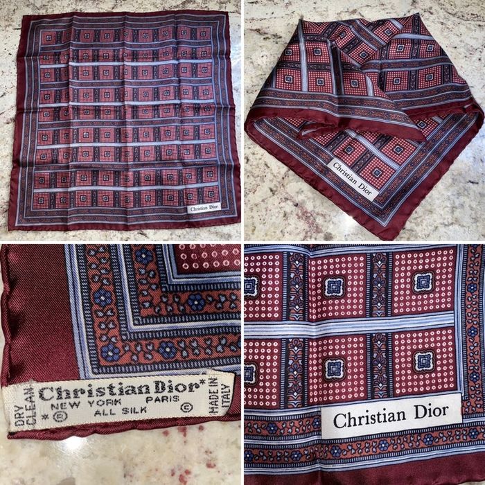 Dior Vintage Christian Dior Silk Scarf Handkerchief 185” X 185” Grailed 3795