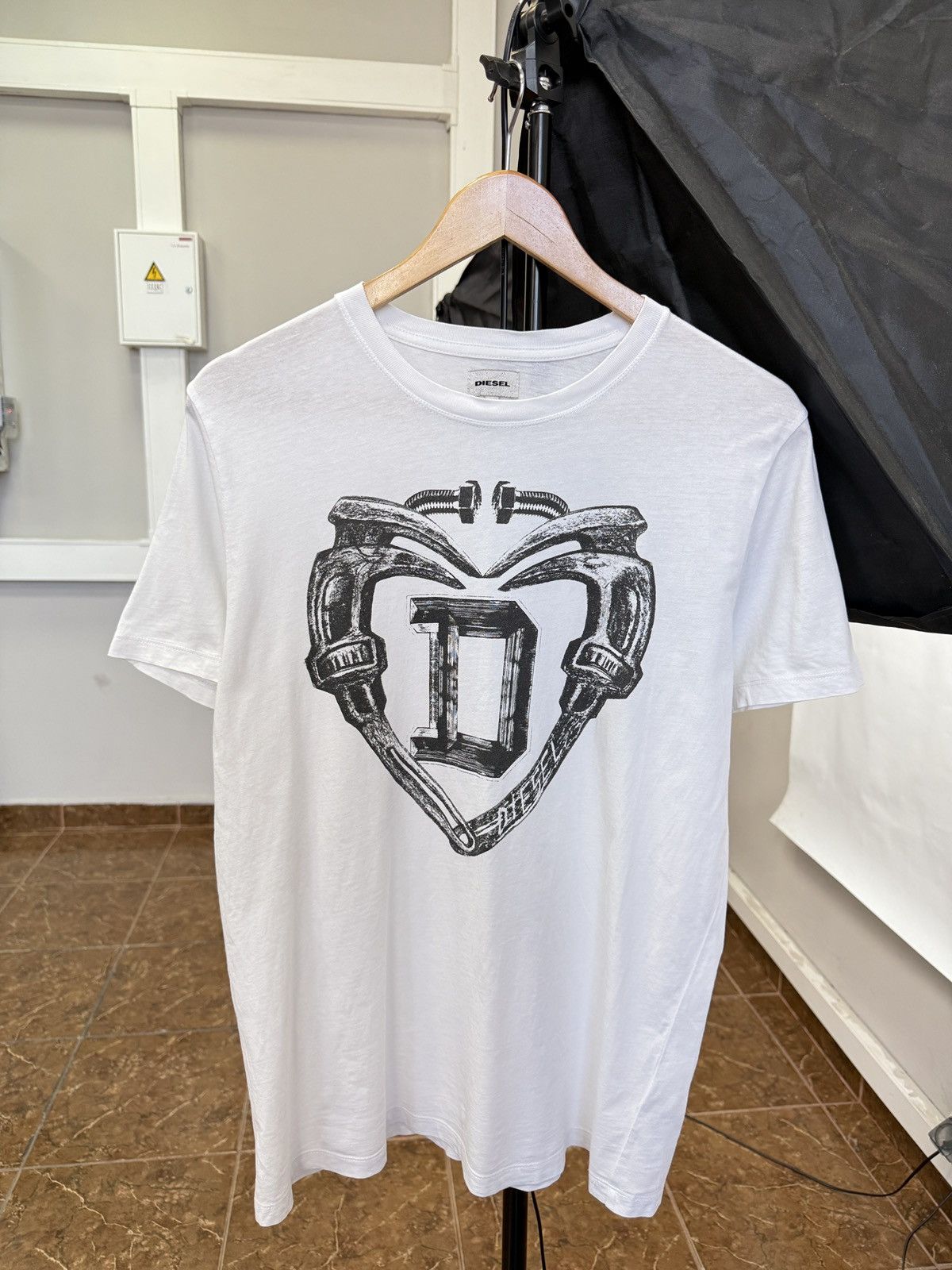 🇺🇸 Y2K Diesel Avant Gard Art Big Logo T-Shirt Retro Rare