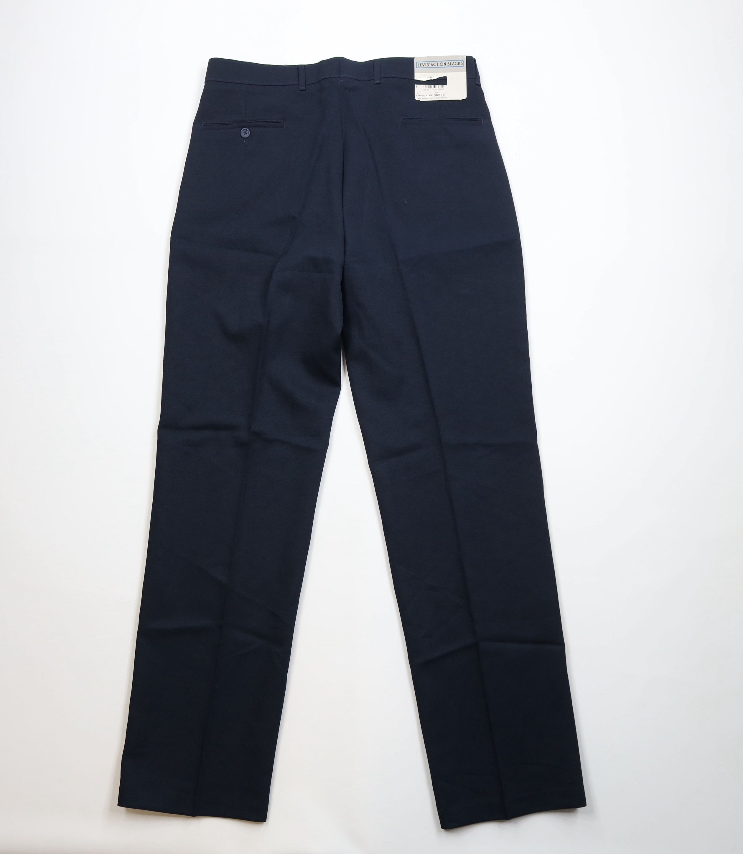 Levi's Deadstock Vintage 90s Levis Wide Leg Chino Pants Navy Blue Size US 36 / EU 52 - 9 Thumbnail