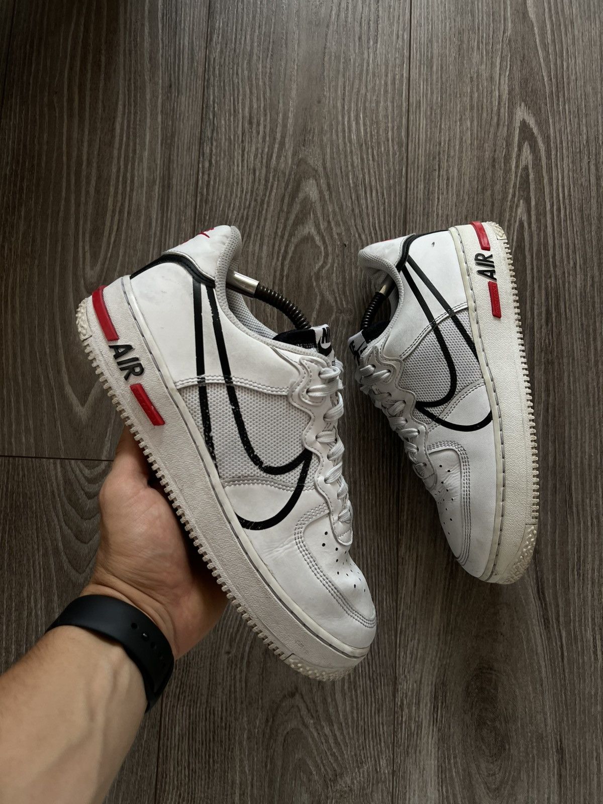 Nike ‼️Nike Air Force 1 Over Swoosh X React System Opium Sneakers Size US 8.5 / EU 41-42 - 7 Thumbnail