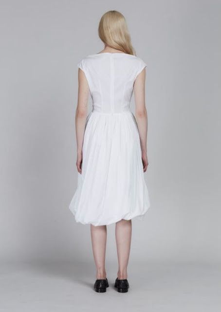 Marni o1w1db10125 Ballon Midi Dress in White Size S / US 4 / IT 40 - 2 Thumbnail