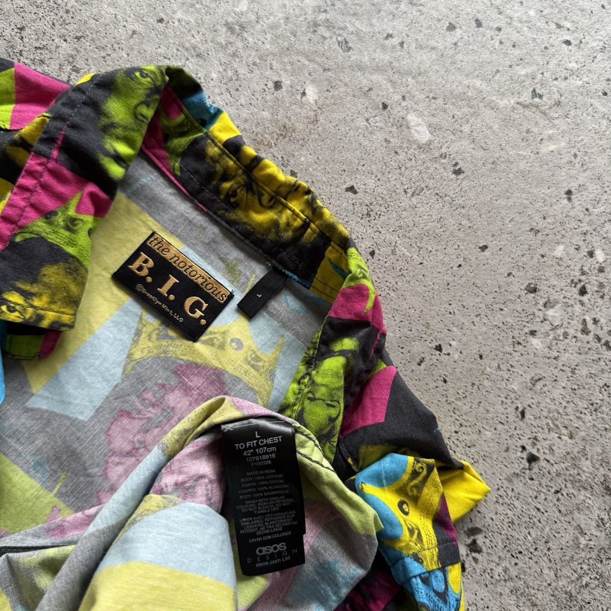 Other The Notorious B.I.G. Colorful Portrait Print Button Shirt Size US L / EU 52-54 / 3 - 5 Thumbnail