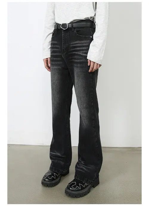 VIBE Japanese retro loose straight-leg whisker flared jeans Size US 32 / EU 48 - 5 Thumbnail