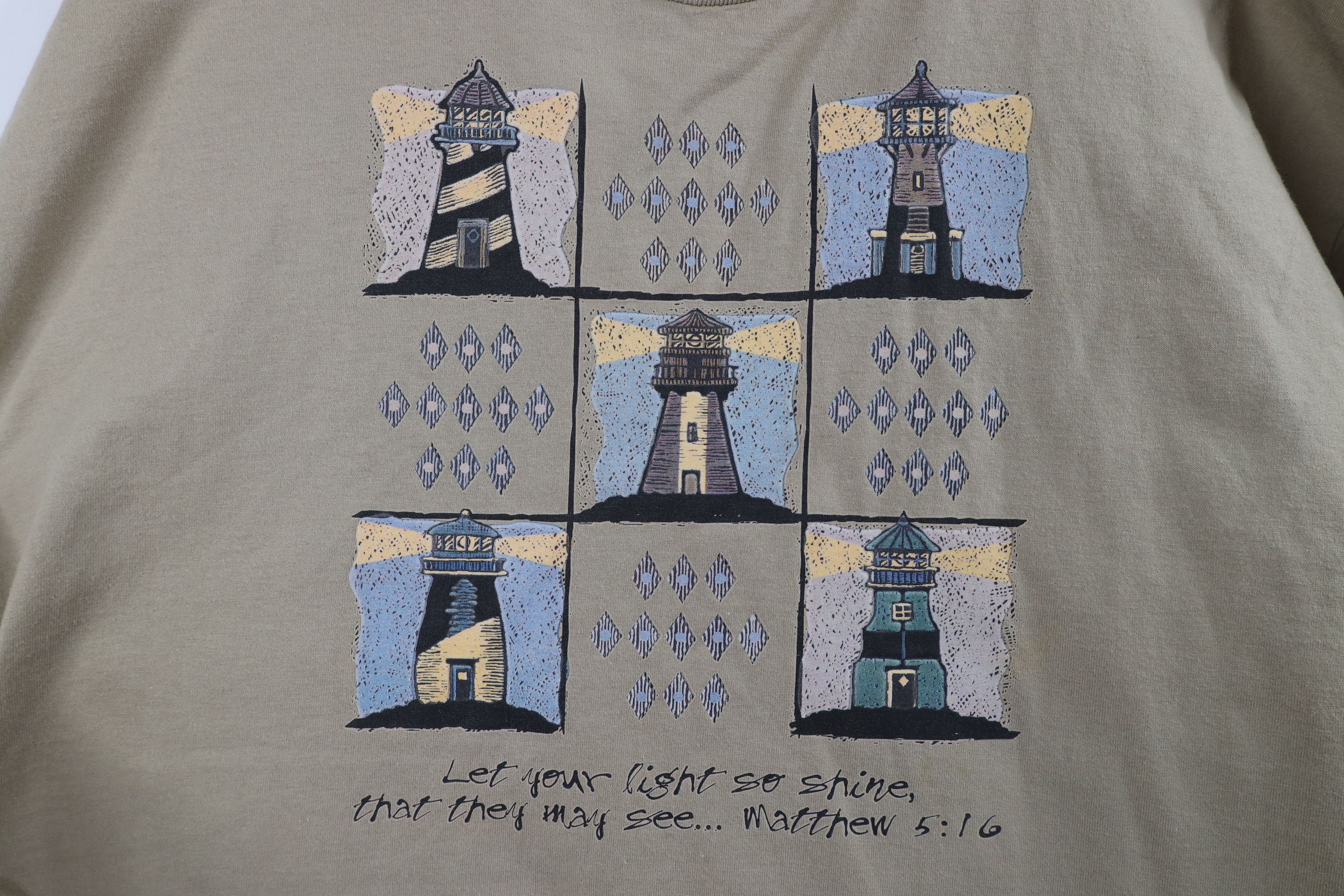 Vintage Vintage 90s Christian Lighthouse Matthew 5:16 T-Shirt USA Size US XL / EU 56 / 4 - 4 Thumbnail