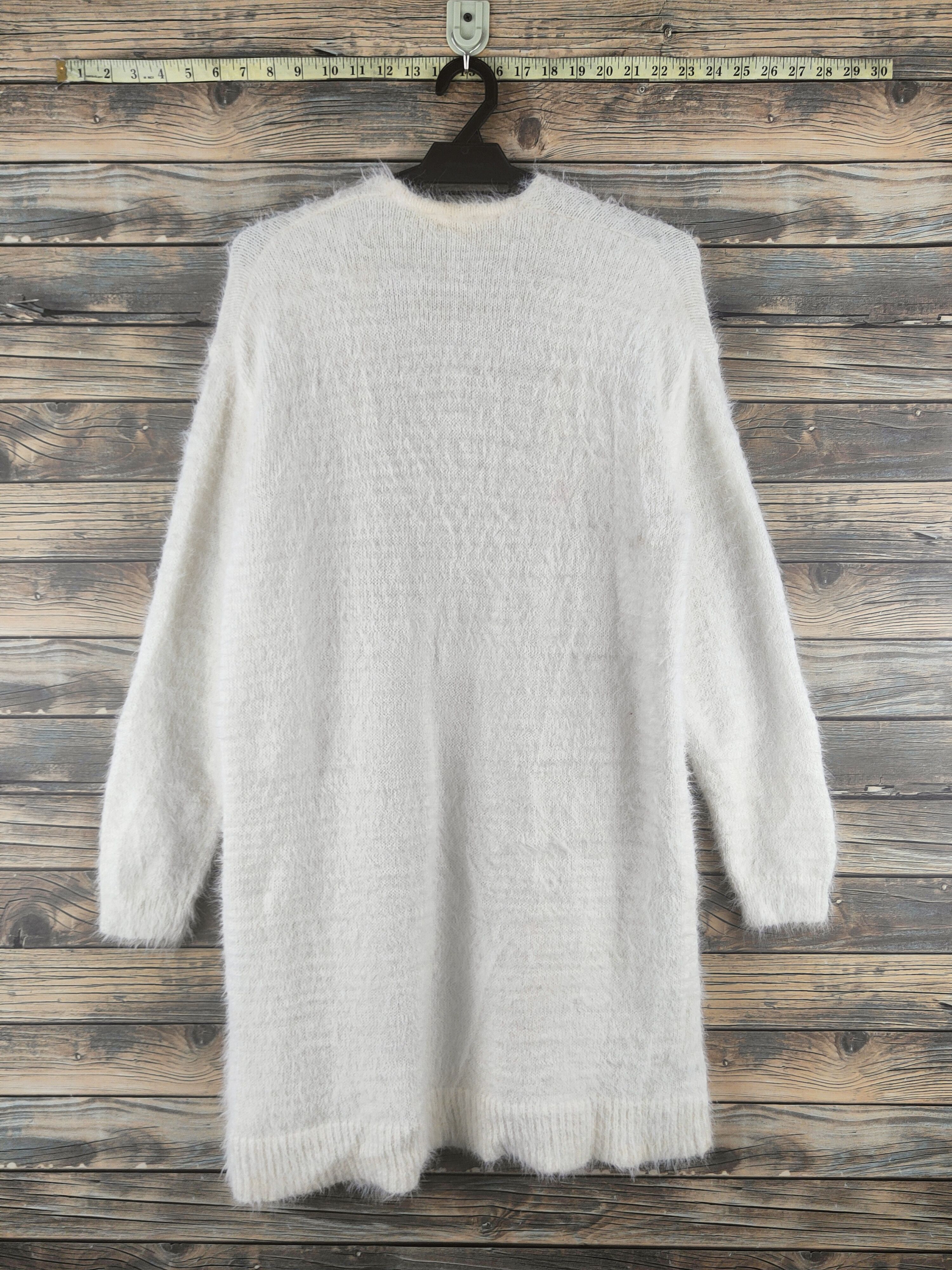 Japanese Brand DL Glacier Ivory Fur Mohair shaggy Knitwear Cardigan #46-911 Size M / US 6-8 / IT 42-44 - 6 Thumbnail