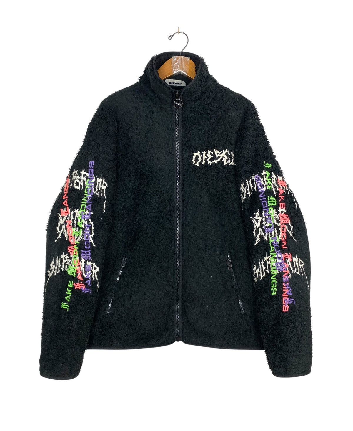 Diesel Rare‼️ Diesel Furry Full Zip Big Logo Sweatshirt Size US XL / EU 56 / 4 - 5 Thumbnail
