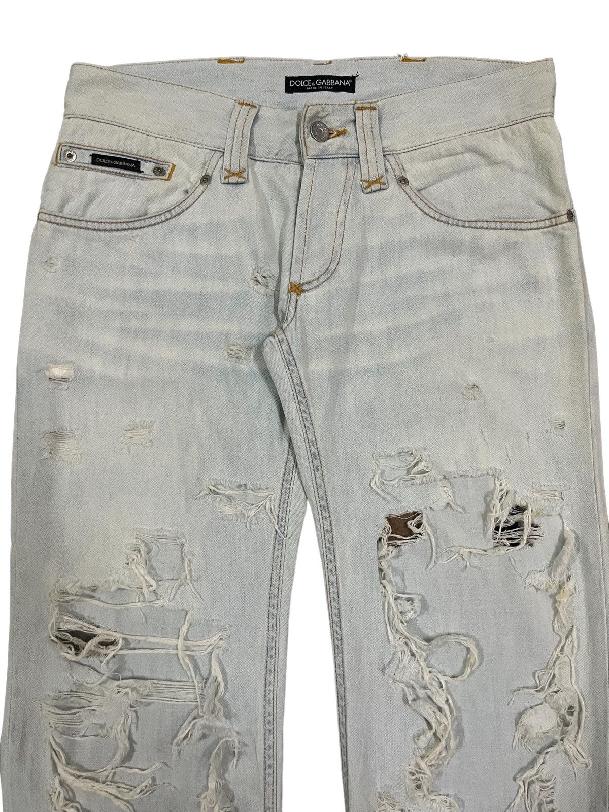 Dolce & Gabbana Dolce & Gabbana Destroyed Grey Bleached Distressed Punk Jean Size US 32 / EU 48 - 3 Thumbnail