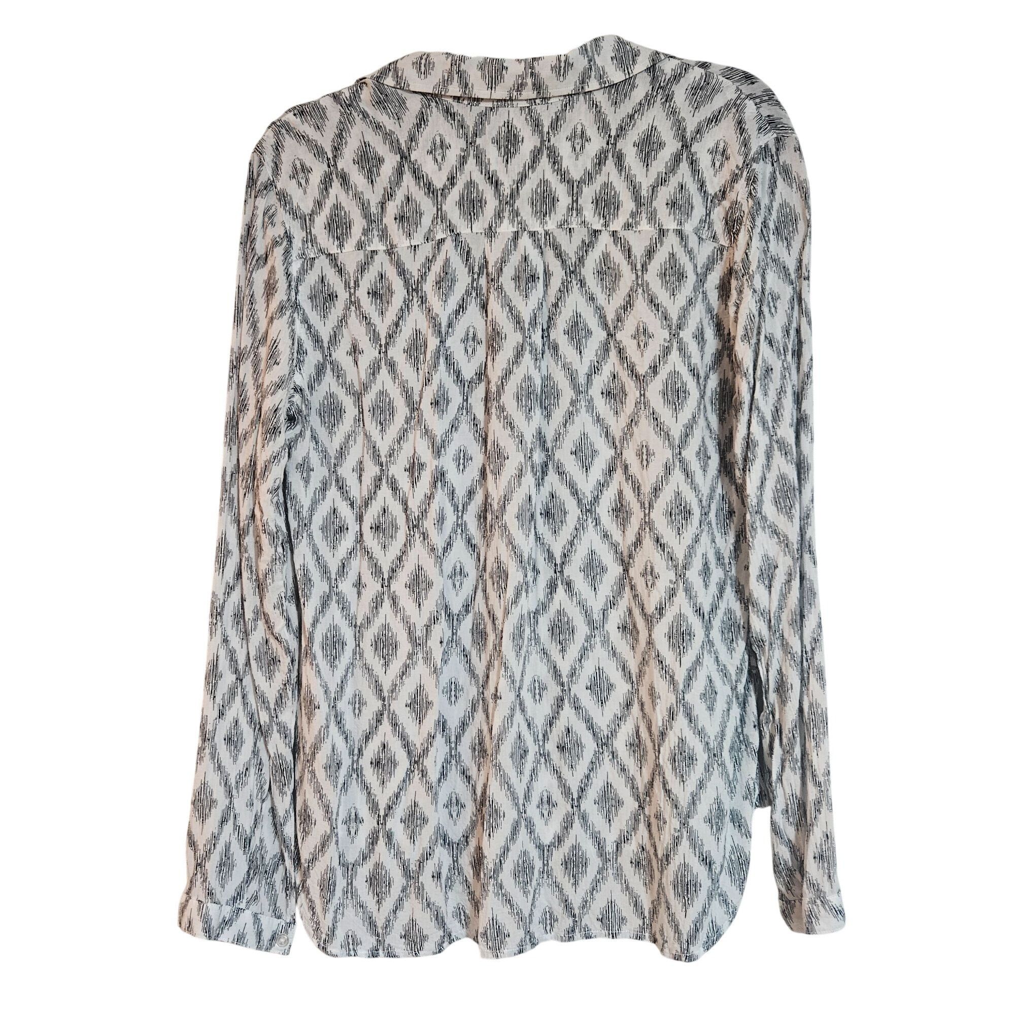 Other Cloth & Stone Button-Up Top Gray Diamond Print Size M Lightw Size M / US 6-8 / IT 42-44 - 3 Thumbnail