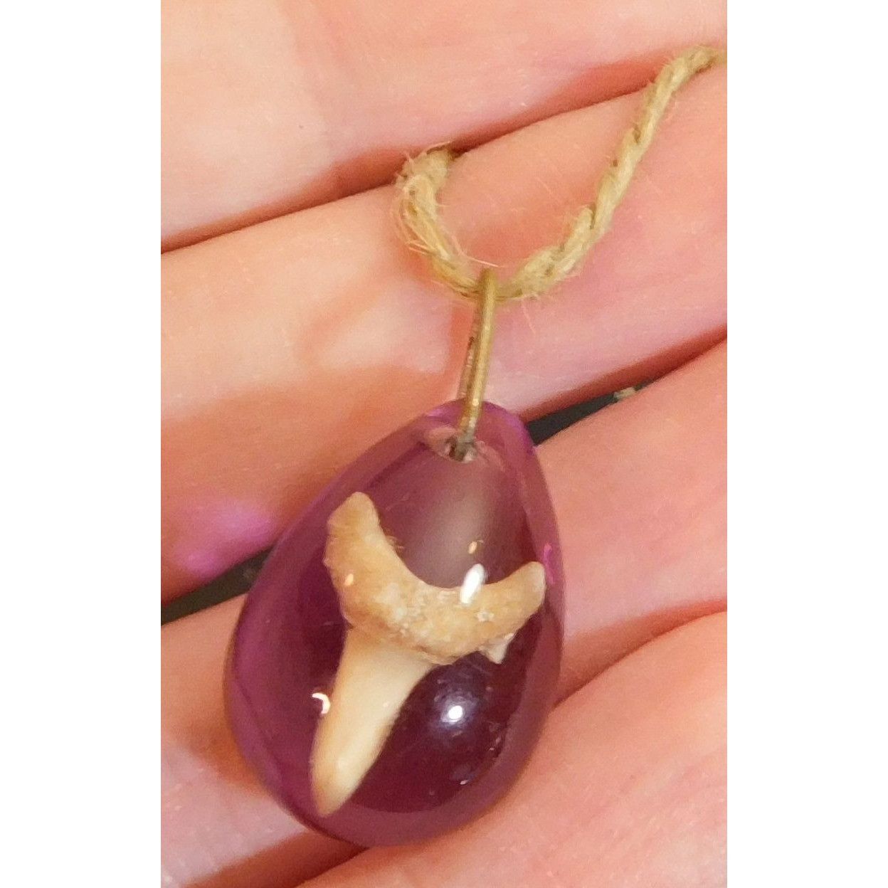 Other Purple Teardrop Shark Tooth Pendant Necklace Size ONE SIZE - 4 Thumbnail