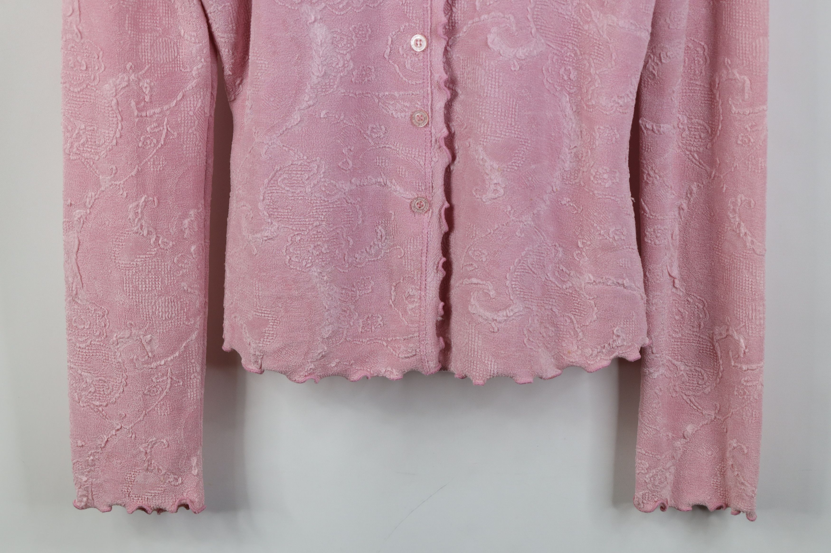 Vintage Vintage 90s Y2K Babydoll Ruffled Knit Cardigan Sweater USA Size XL / US 12-14 / IT 48-50 - 3 Thumbnail