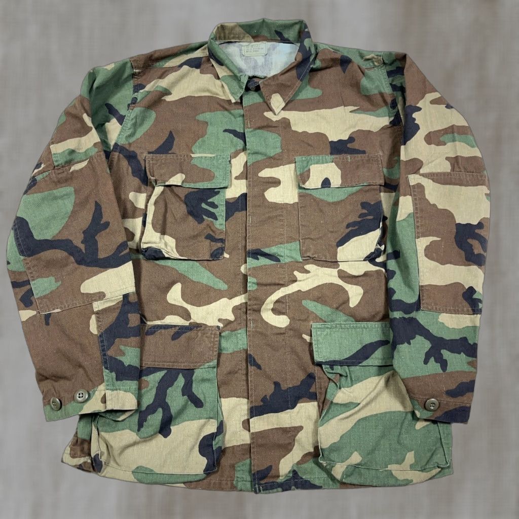 Vintage VINTAGE Military Field Jacket Mens Small Woodland Camo Coat Ripstop Unlined 90s Y2K Camouflage Jacket Mens Small Green 40 in Chest Wool? Size US S / EU 44-46 / 1 - 1 Thumbnail