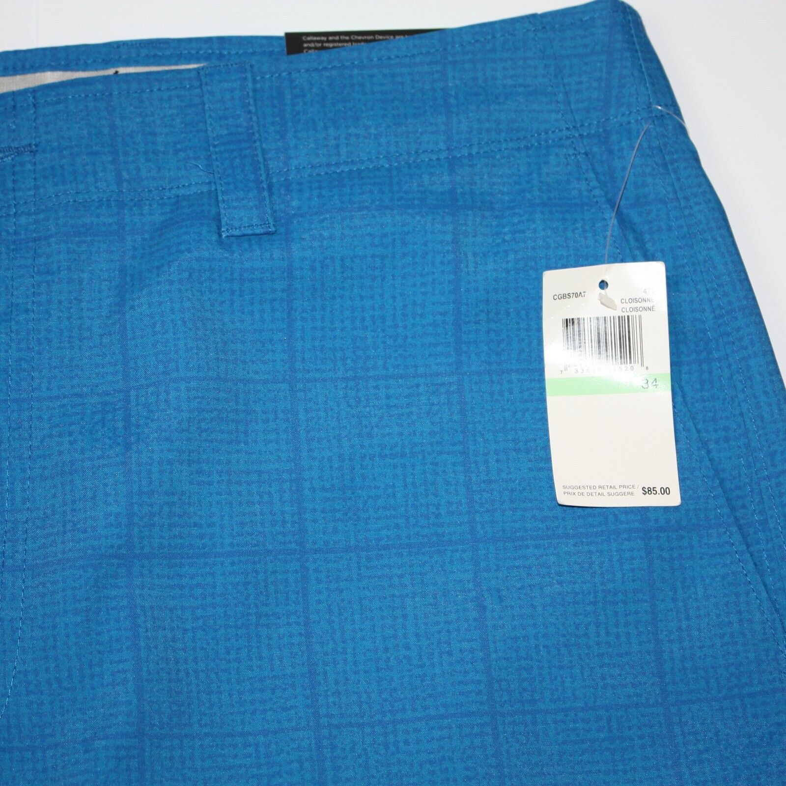 Callaway Blue Plaid Color Golf Shorts in size 34 NWT MSRP $85 Size US 34 / EU 50 - 2 Thumbnail