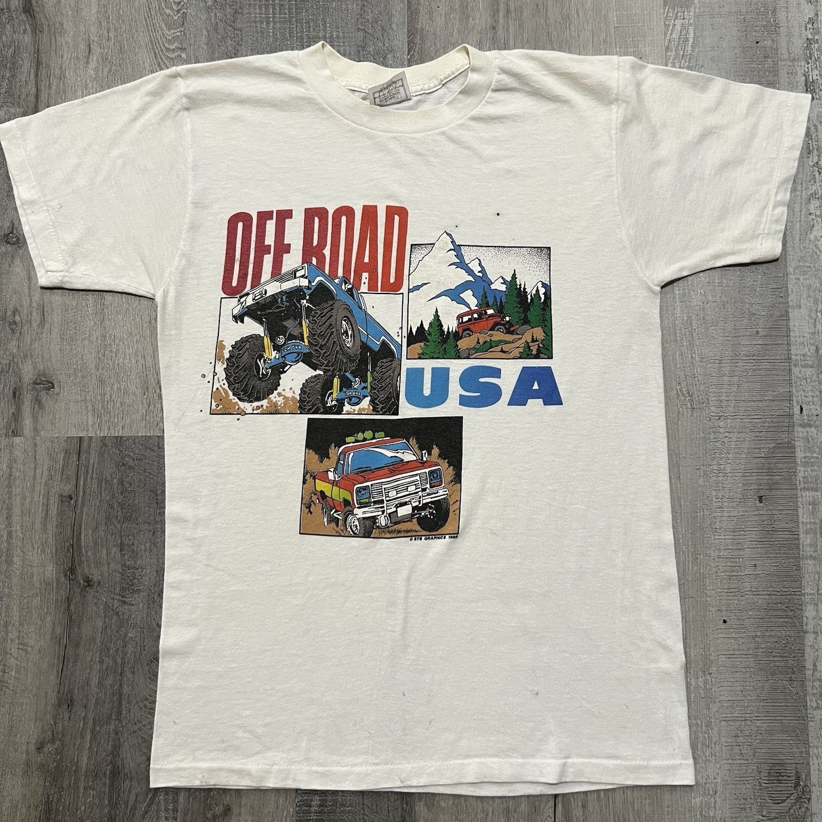 Vintage VTG Off Road USA 1986 White Jeep Wrangler T Shirt Fits M Size US M / EU 48-50 / 2 - 1 Thumbnail