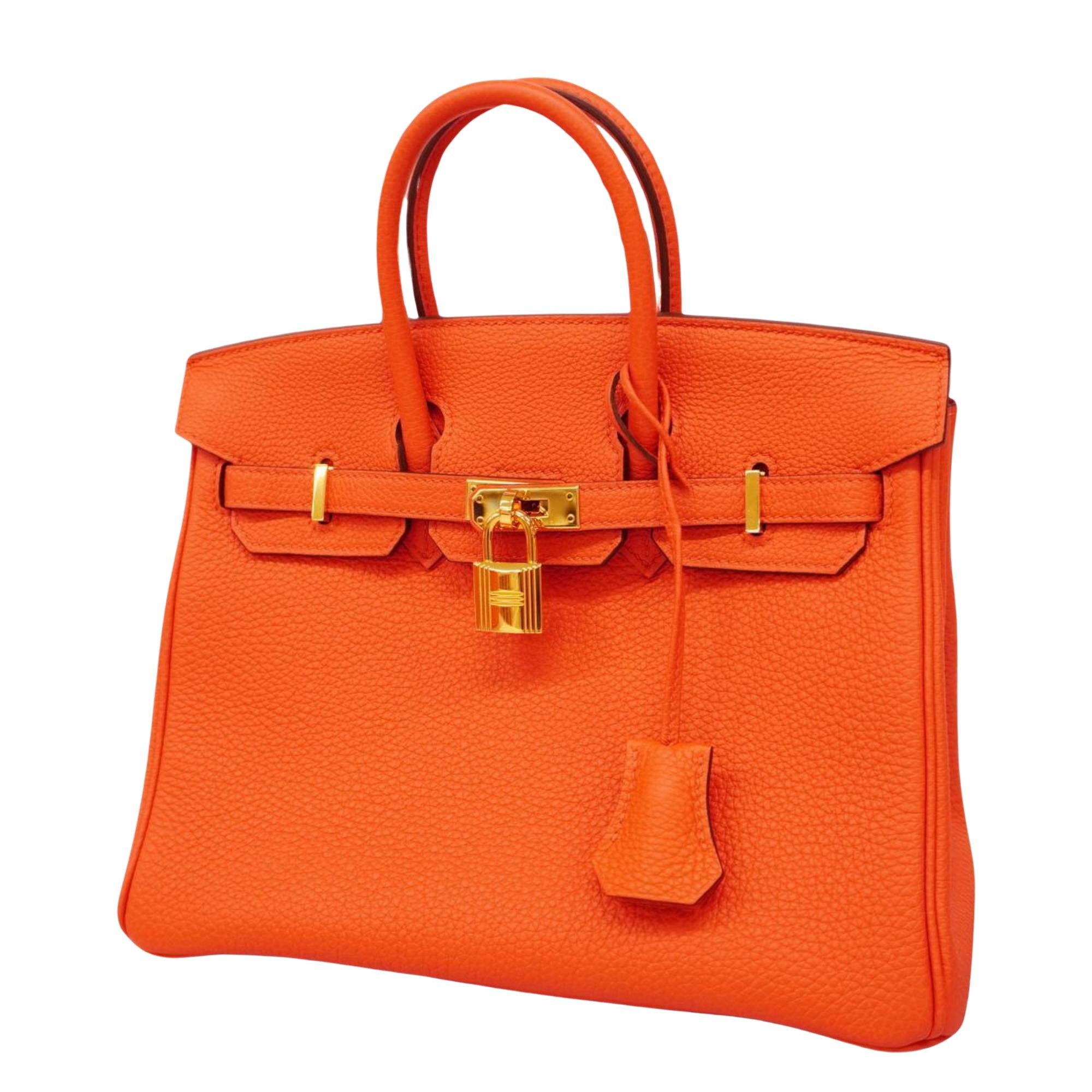 image of Hermes Birkin Handbag in Orange, Women's