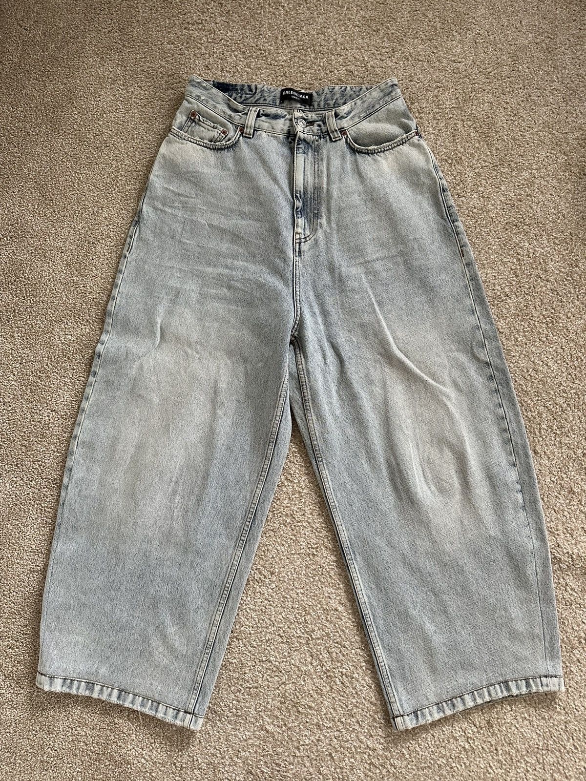 Pre-owned Balenciaga Wide Leg Denim In Blue