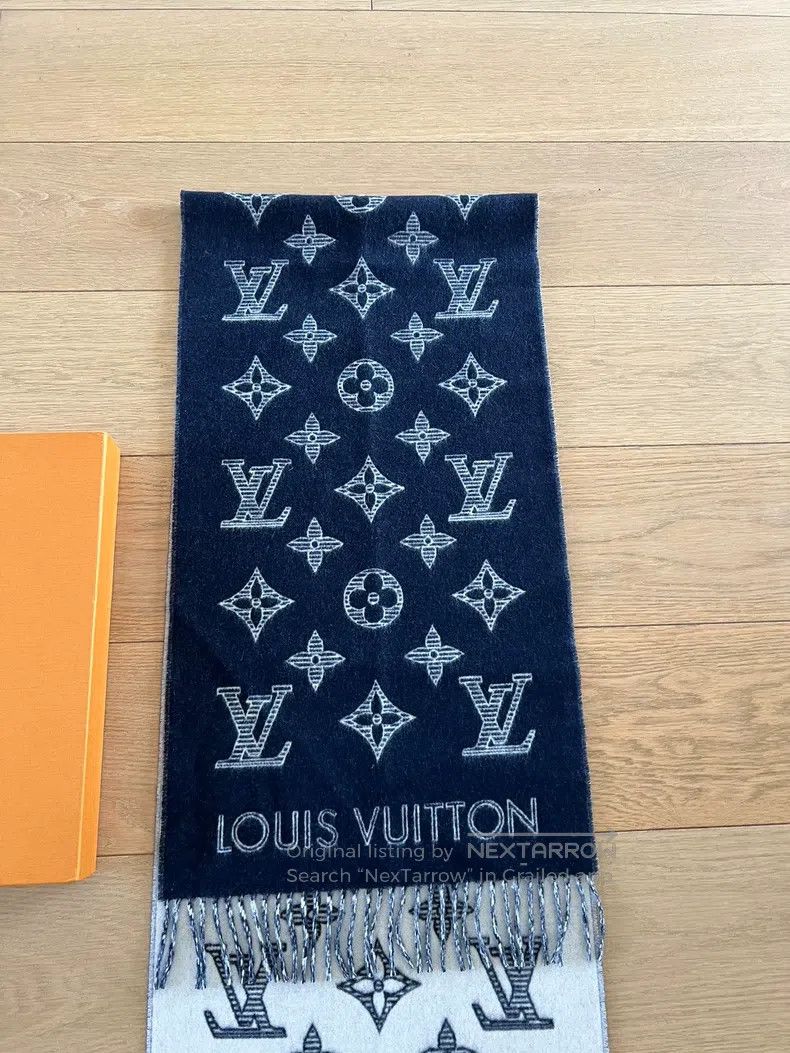 Louis Vuitton Louis Vuitton Black reversible shawl scarf Size ONE SIZE - 7 Thumbnail