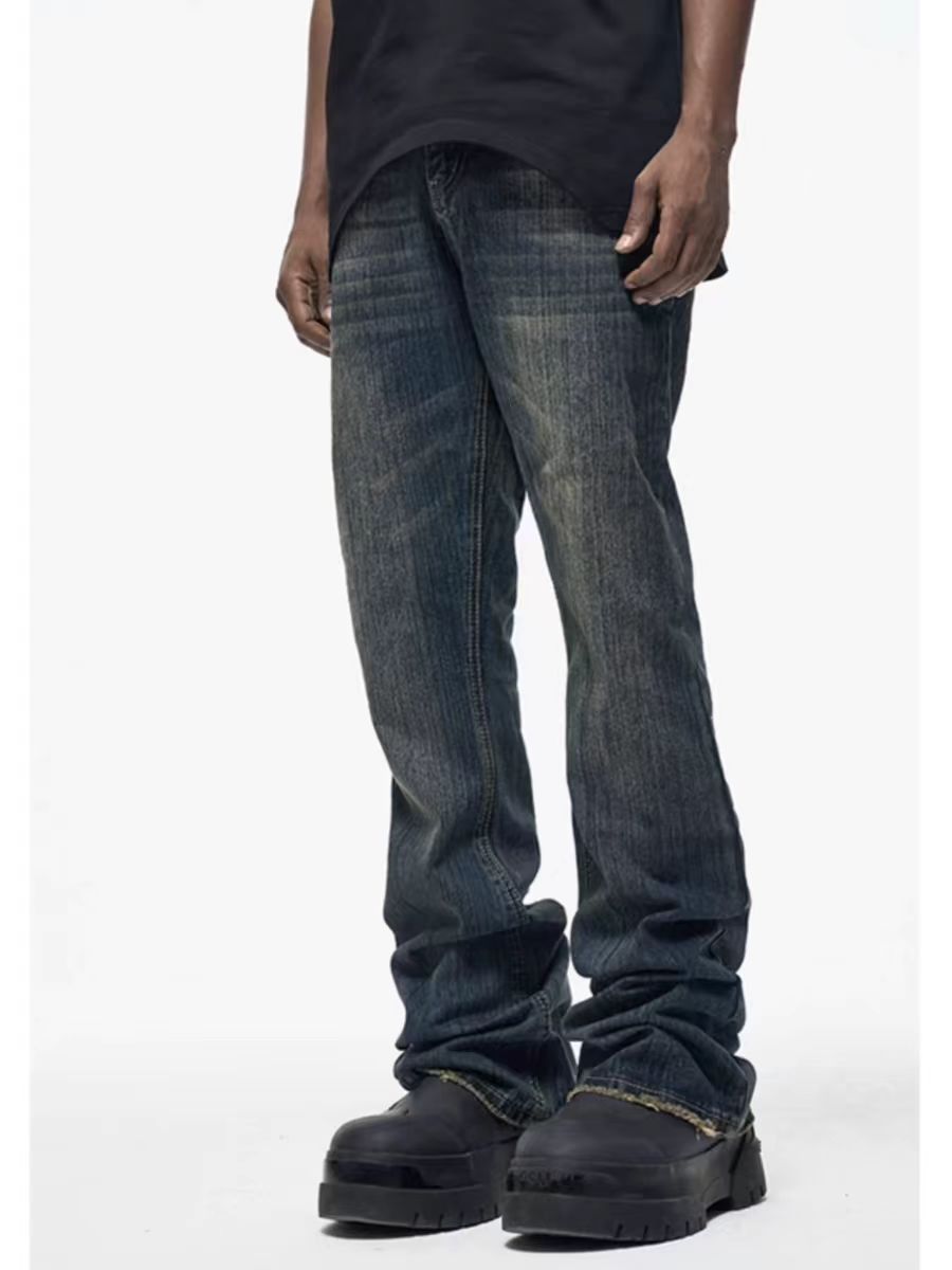 Japanese Brand × Jean High street bamboo texture style retro bootcut baggy jeans Size US 32 / EU 48 - 1 Thumbnail