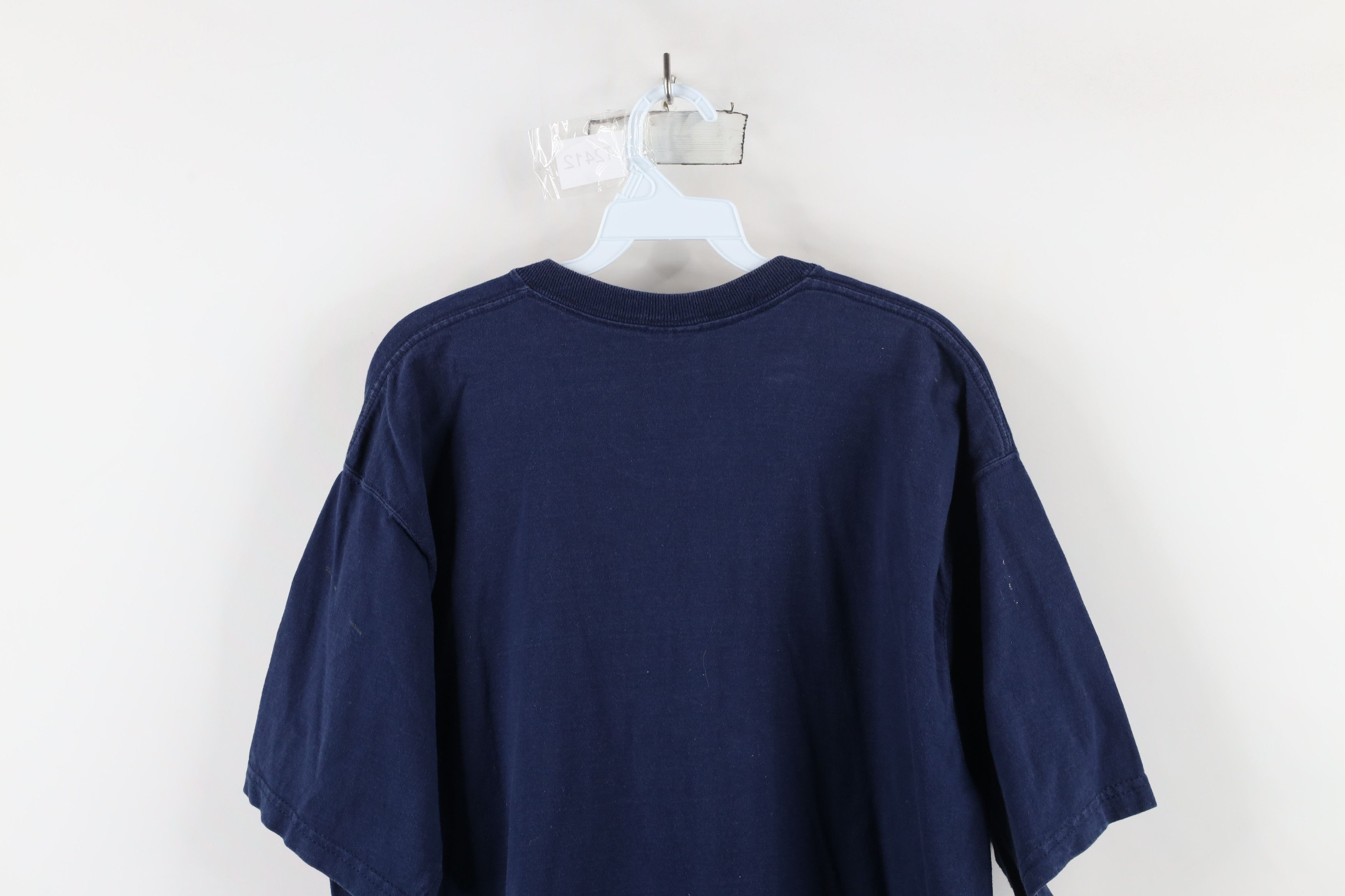Vintage Vintage 90s Streetwear Heavyweight Cotton T-Shirt Navy Blue Size US XL / EU 56 / 4 - 14 Thumbnail