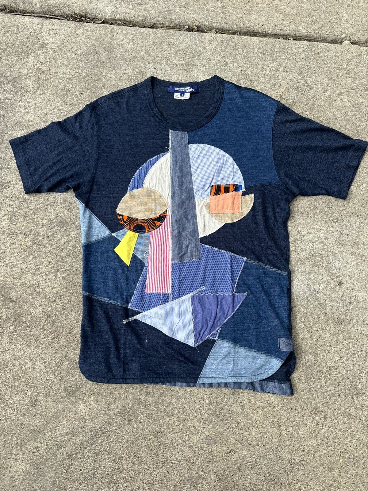 image of Comme Des Garcons x Junya Watanabe Comme Des Garçons Junya Watanabe Man Abstract Patchwork Tee in N