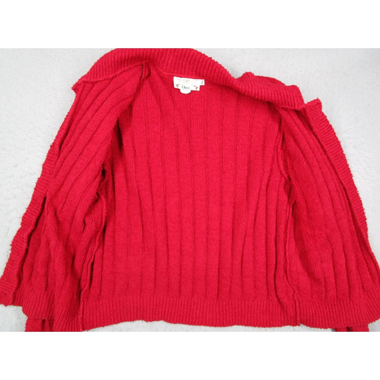 Orvis VINTAGE Orvis Cardigan Sweater Womens XL Red Button Front Rib Knit Made USA Size XL / US 12-14 / IT 48-50 - 3 Thumbnail
