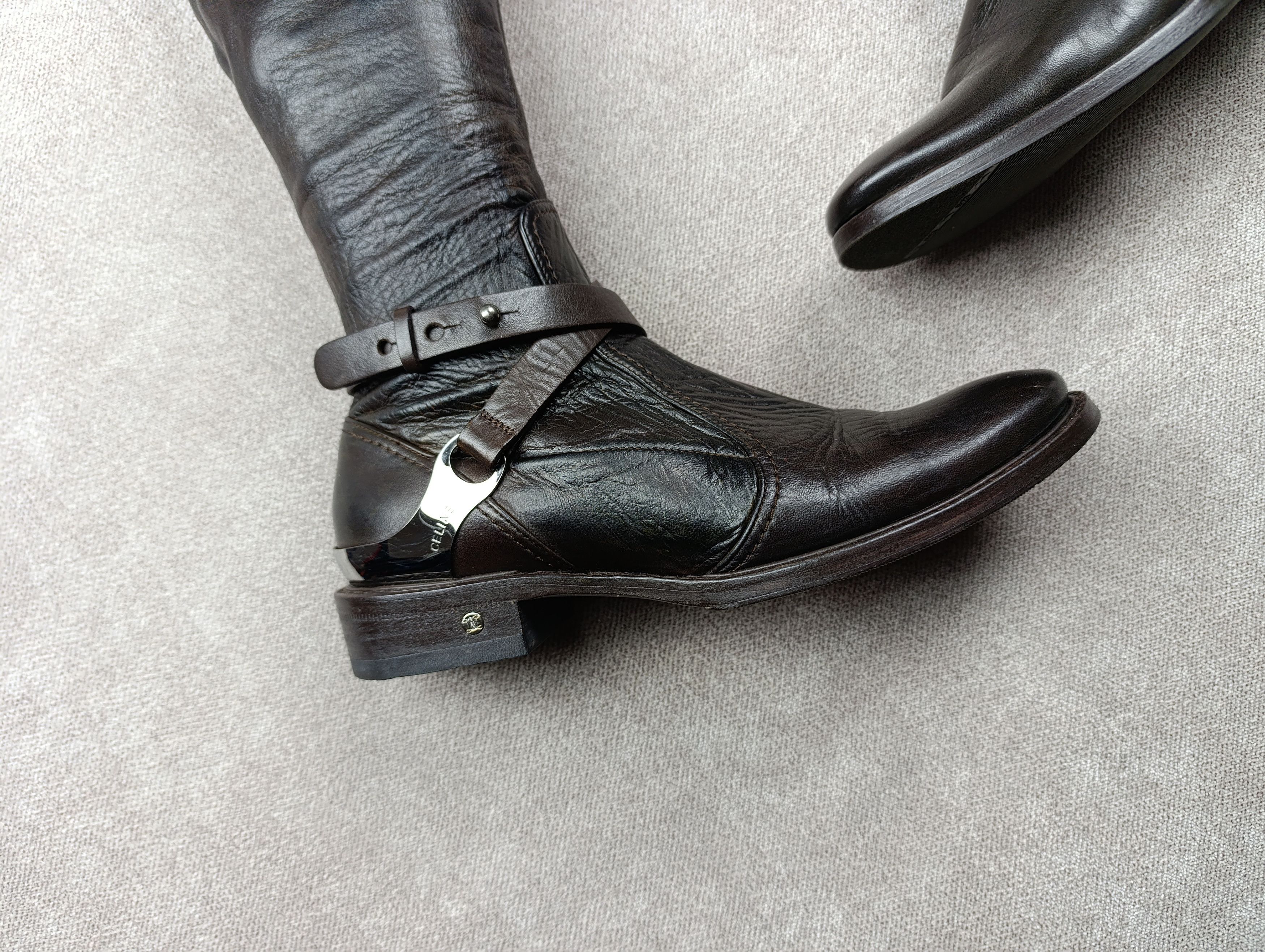Celine CELINE KNEE-HIGH LEATHER COWBOY BOOTS SIZE 37 Size US 7 / IT 37 - 7 Thumbnail