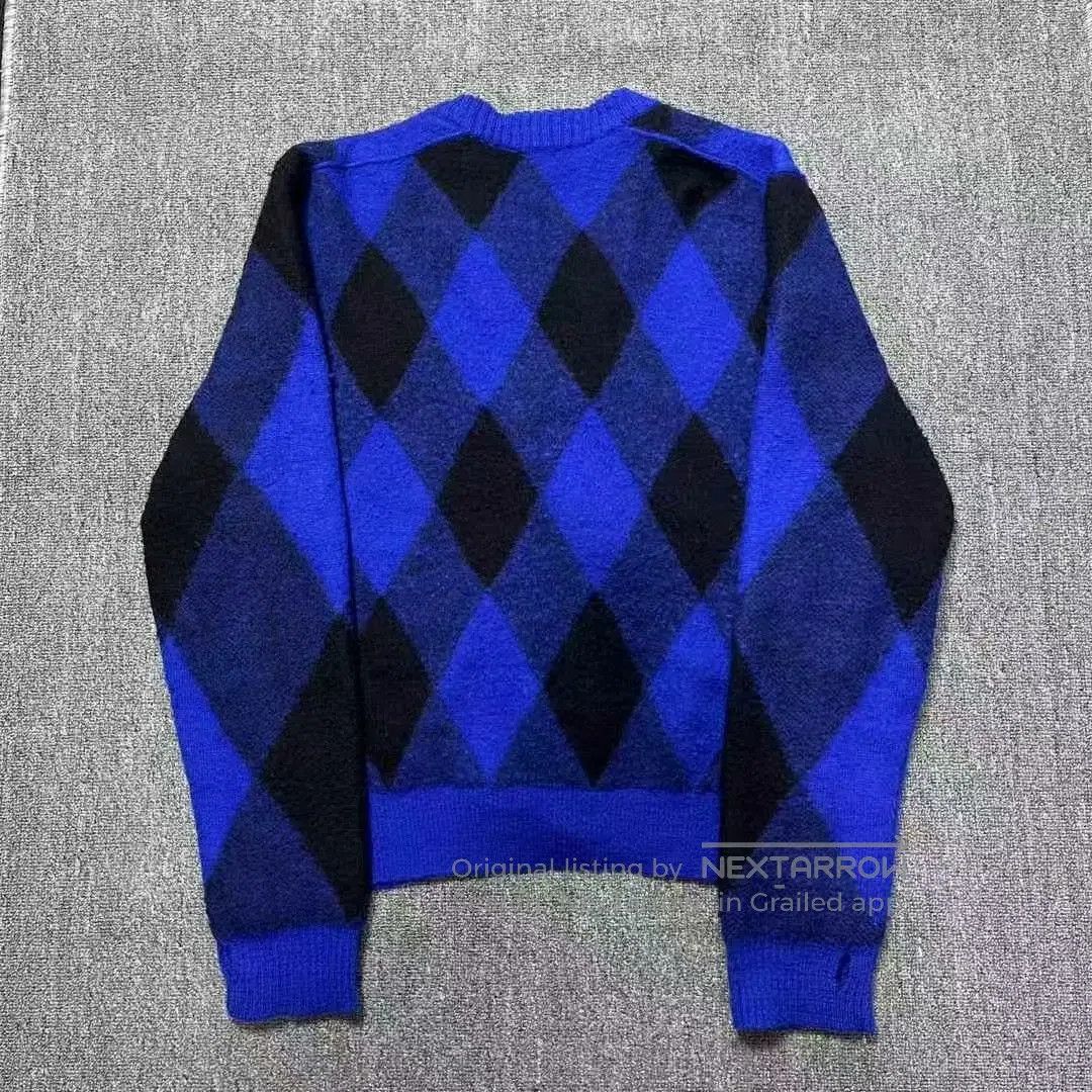 Burberry burberry blue black argyle wool cardigan. Size US XL / EU 56 / 4 - 2 Thumbnail