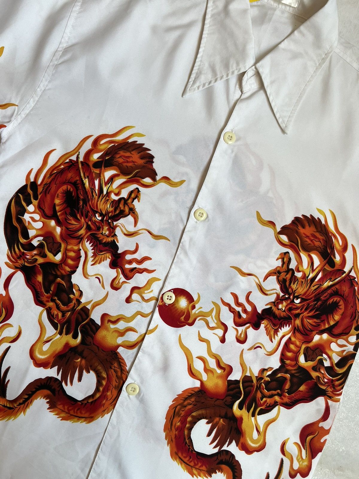 Japanese Brand Japanese Traditional Overprint Dragon Button Up Size US M / EU 48-50 / 2 - 7 Thumbnail
