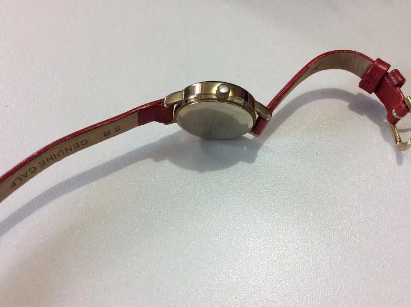 Designer olivia ladies gold dial red leather strap watch Size ONE SIZE - 5 Thumbnail