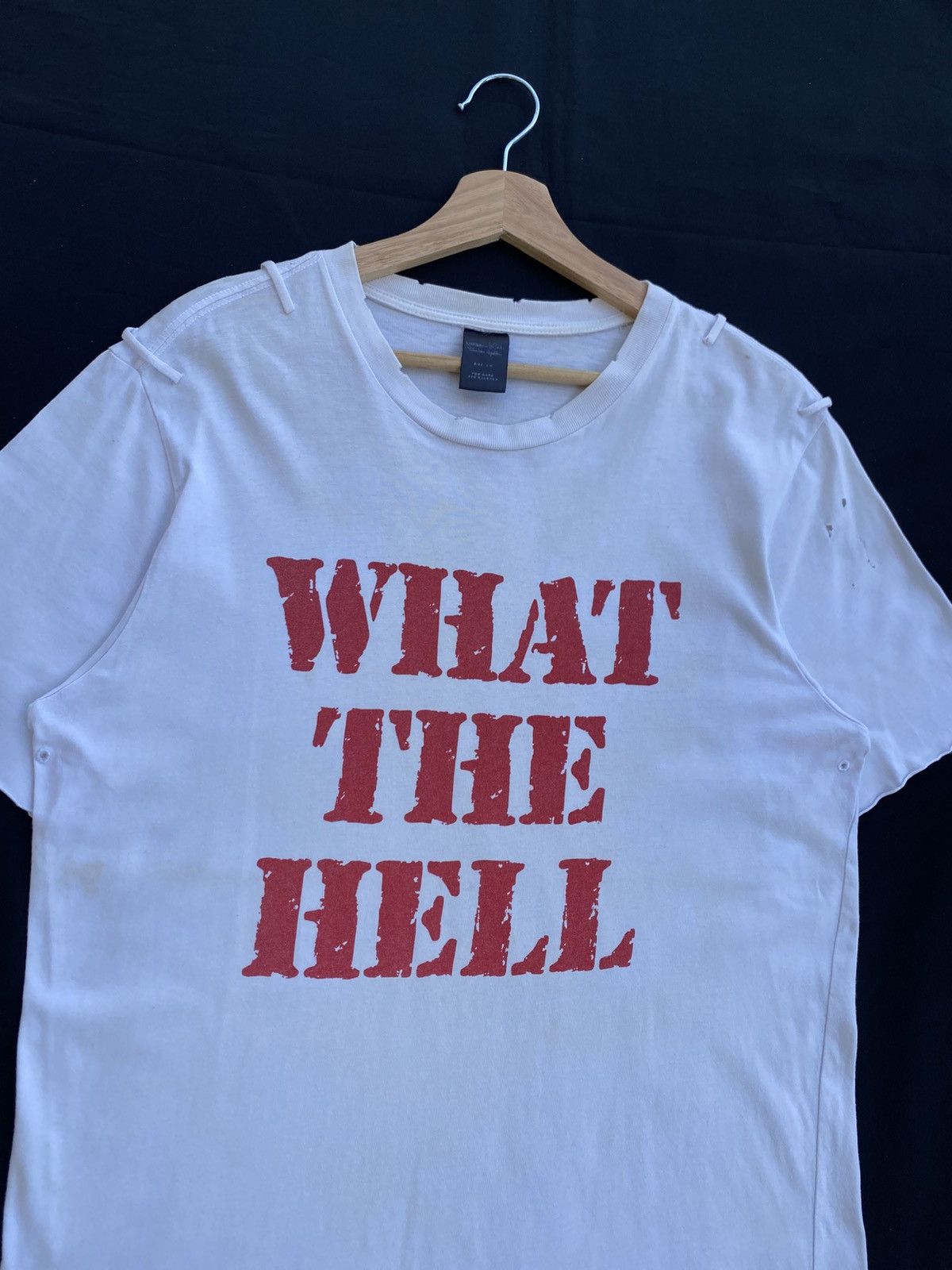 Japanese Brand Rare "What The Hell" Inspired by Number (N)ine Tshirt Size US L / EU 52-54 / 3 - 6 Thumbnail