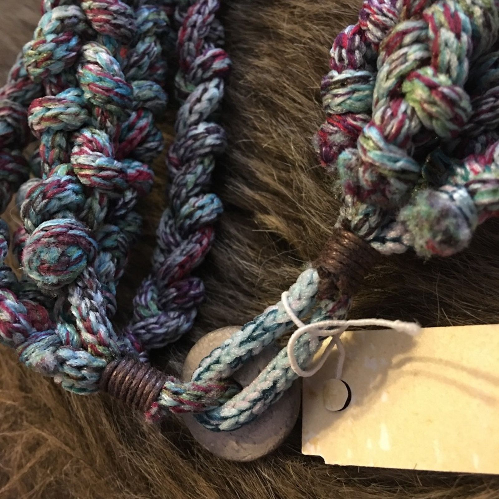 Jewelry Handmade multi strand knotted yarn necklace Size ONE SIZE - 7 Thumbnail