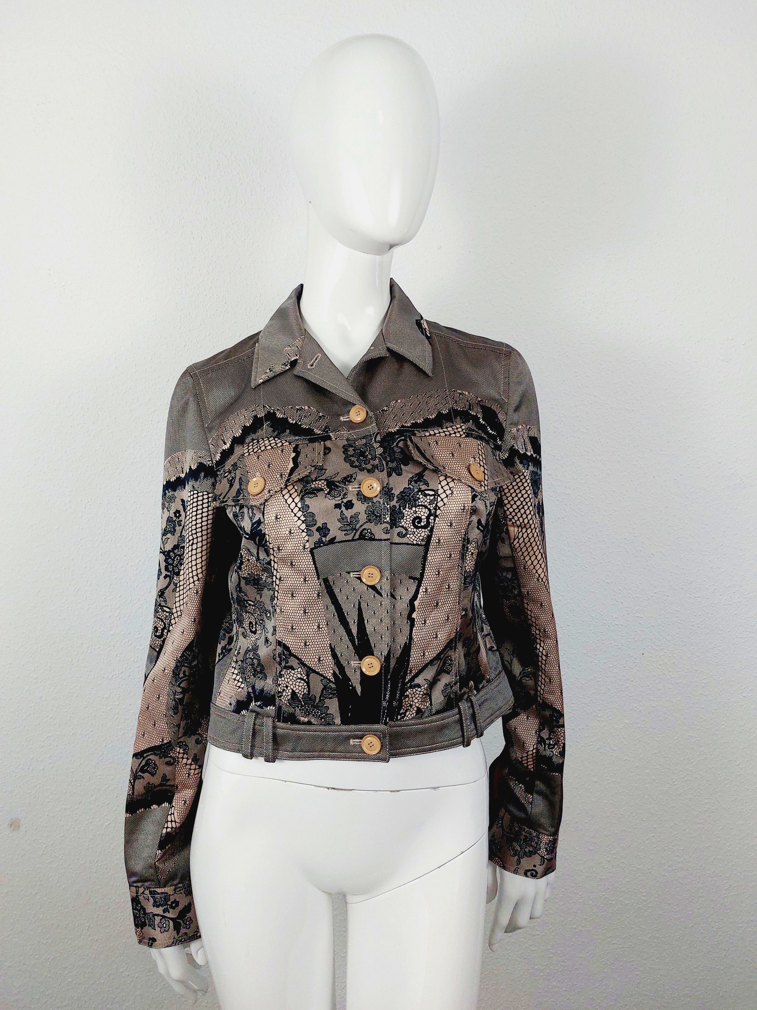 Dior Christian Dior 2006 Runway Optical Corset Lace Trompe jacket Size M / US 6-8 / IT 42-44 - 5 Thumbnail