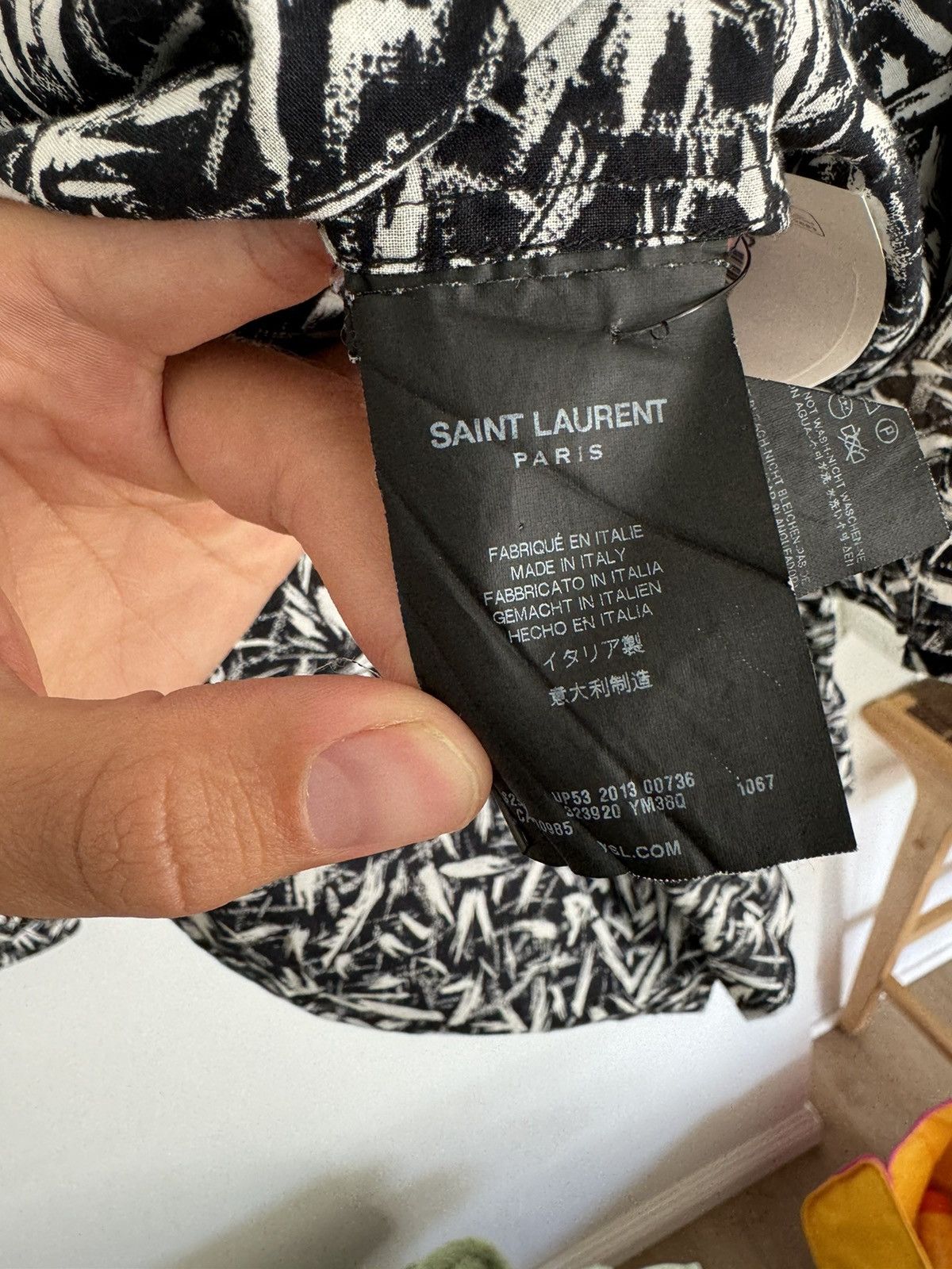 Saint Laurent Paris Hedi rare brush stroke shirt Size US M / EU 48-50 / 2 - 4 Thumbnail