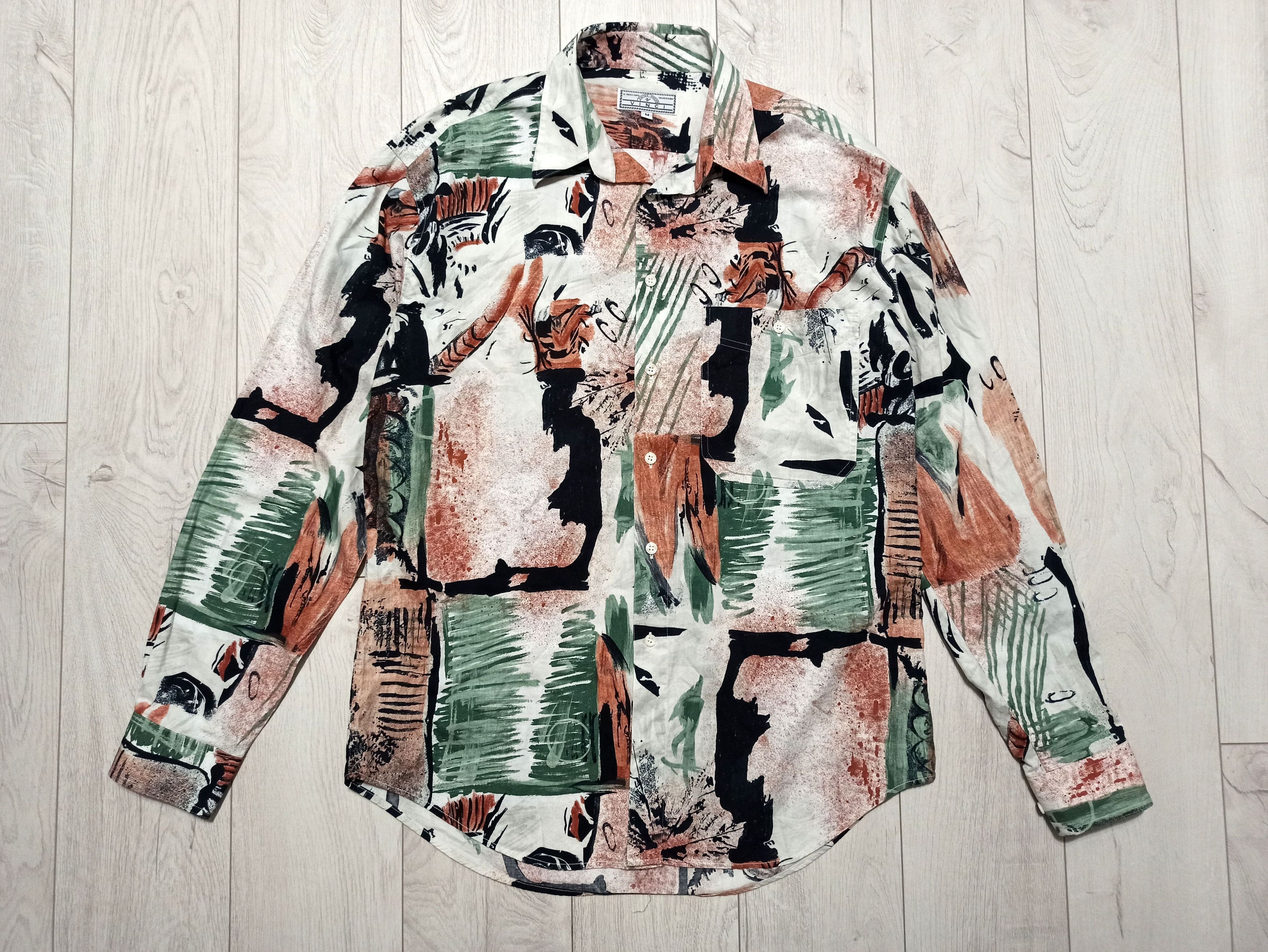 Designer × Vinci × Vintage Vinci Swiss Design Vintage Shirt Abstract Pattern 90s Size US L / EU 52-54 / 3 - 1 Thumbnail