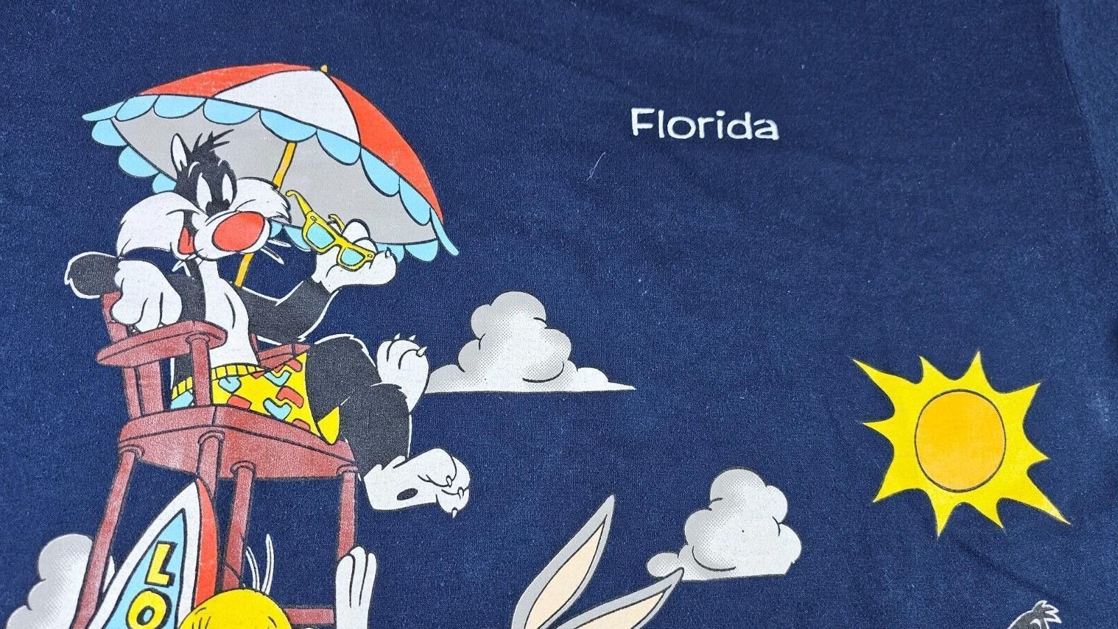 Jerzees 1996 Looney Tunes Florida T-Shirt Single Stitch USA L Size US L / EU 52-54 / 3 - 6 Thumbnail