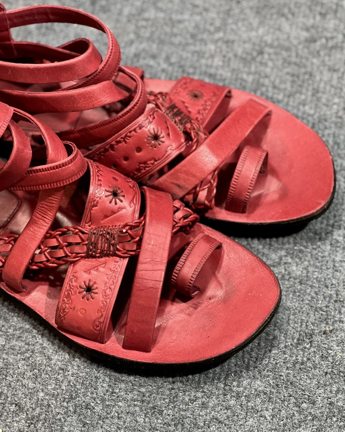 Alfredo Bannister Alfredo Bannister Red Leather Sandal Size US 9 / EU 42 - 8 Thumbnail