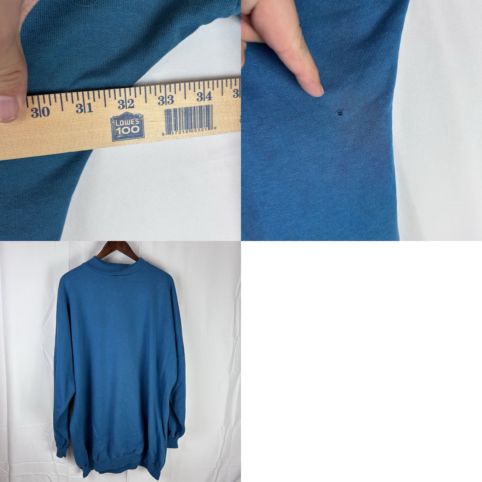 Vintage VINTAGE PFI Sweater Womens 3XL Teal Crewneck Sweatshirt 90s Y2K Mardi Gras Mask USA Size XXL / US 16-18 / IT 52-54 - 8 Thumbnail