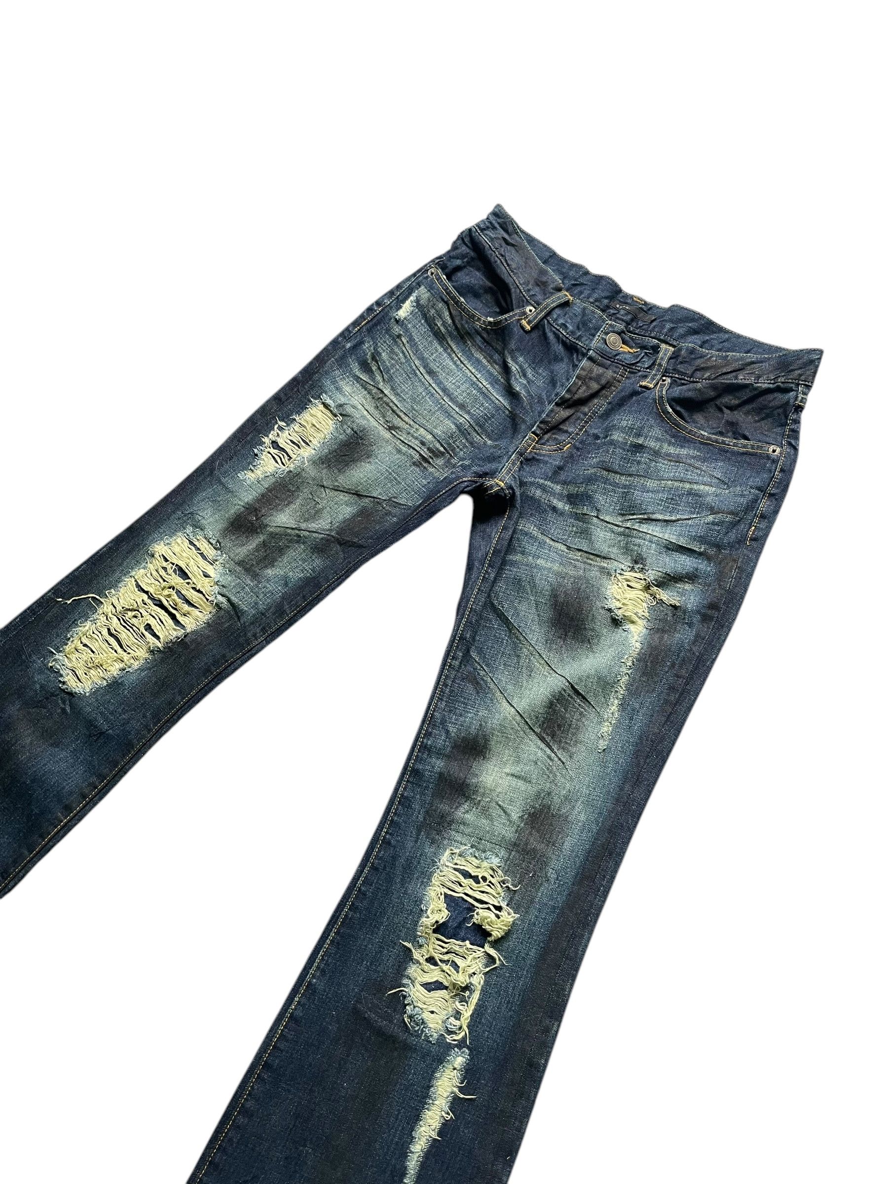 Japanese Brand Seil Flare Distresed Denim Size 31" - 2 Thumbnail