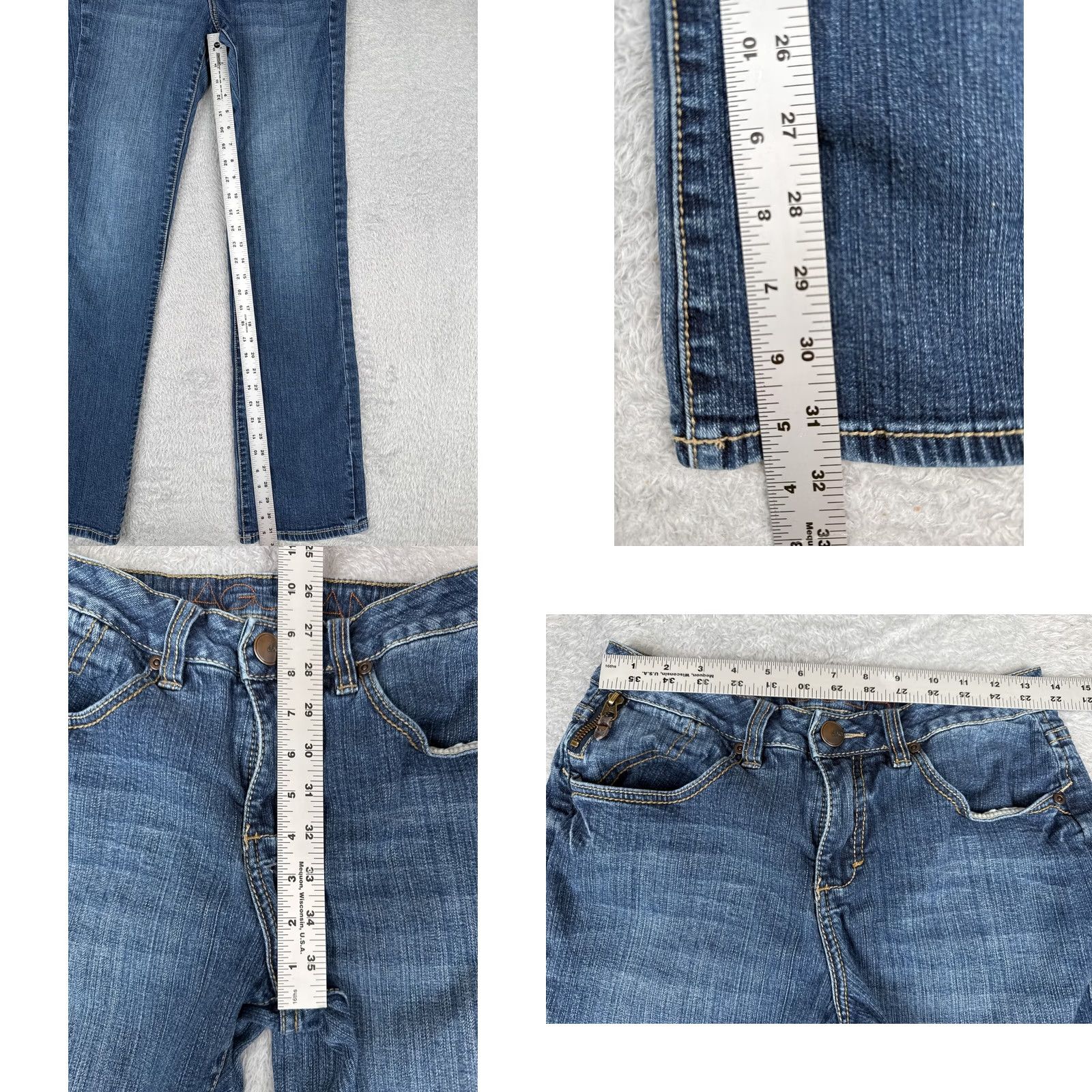 AG Jeans Jag Jeans Womens Jeans 6 Blue Denim Mid Rise Bootcut Cotton Embroidered 27x32 Size 28" / US 6 / IT 42 - 8 Thumbnail