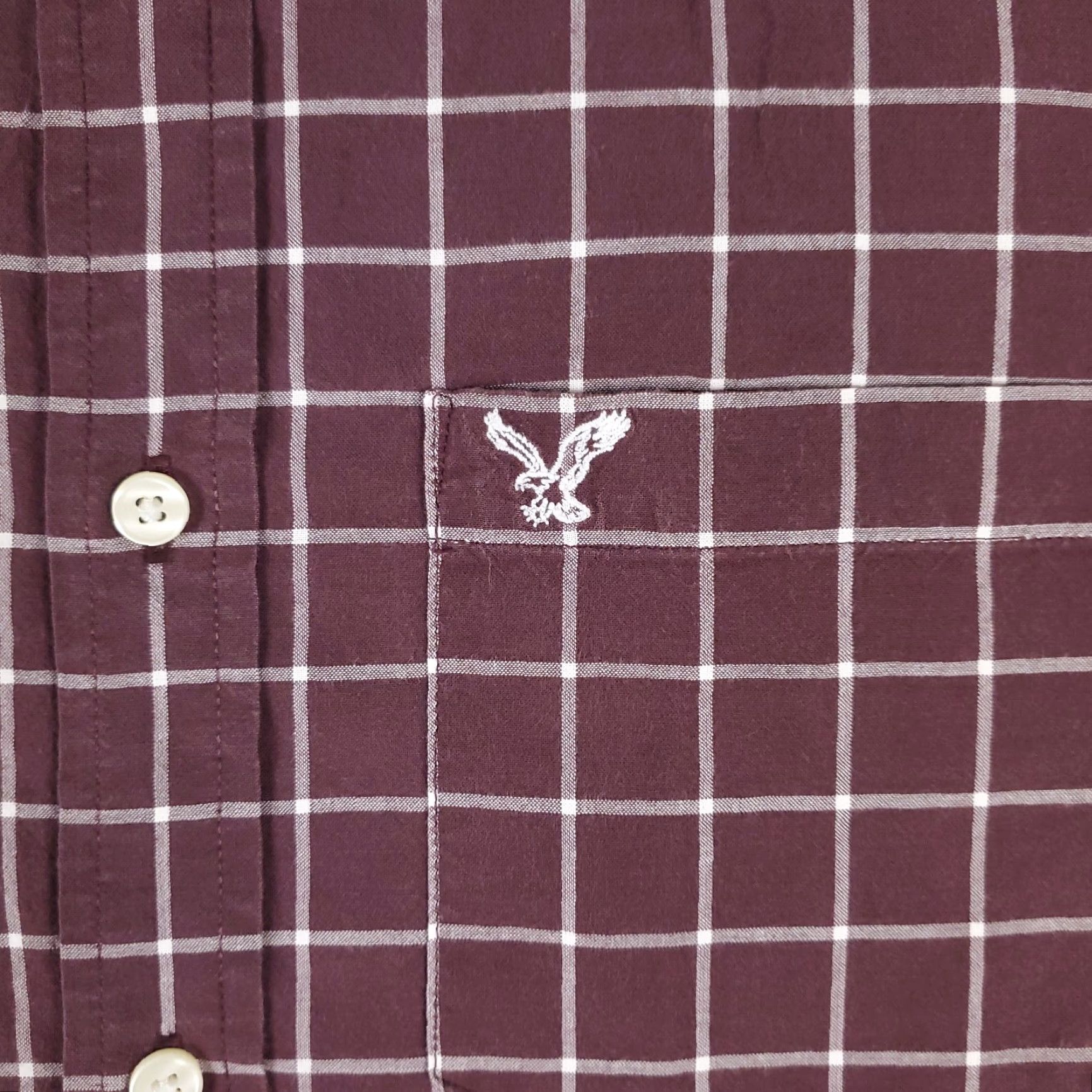 American Eagle Outfitters American Eagle Outfitters Shirt Mens Large Burgundy Check Button-Up Long Sleeve Size US L / EU 52-54 / 3 - 2 Thumbnail
