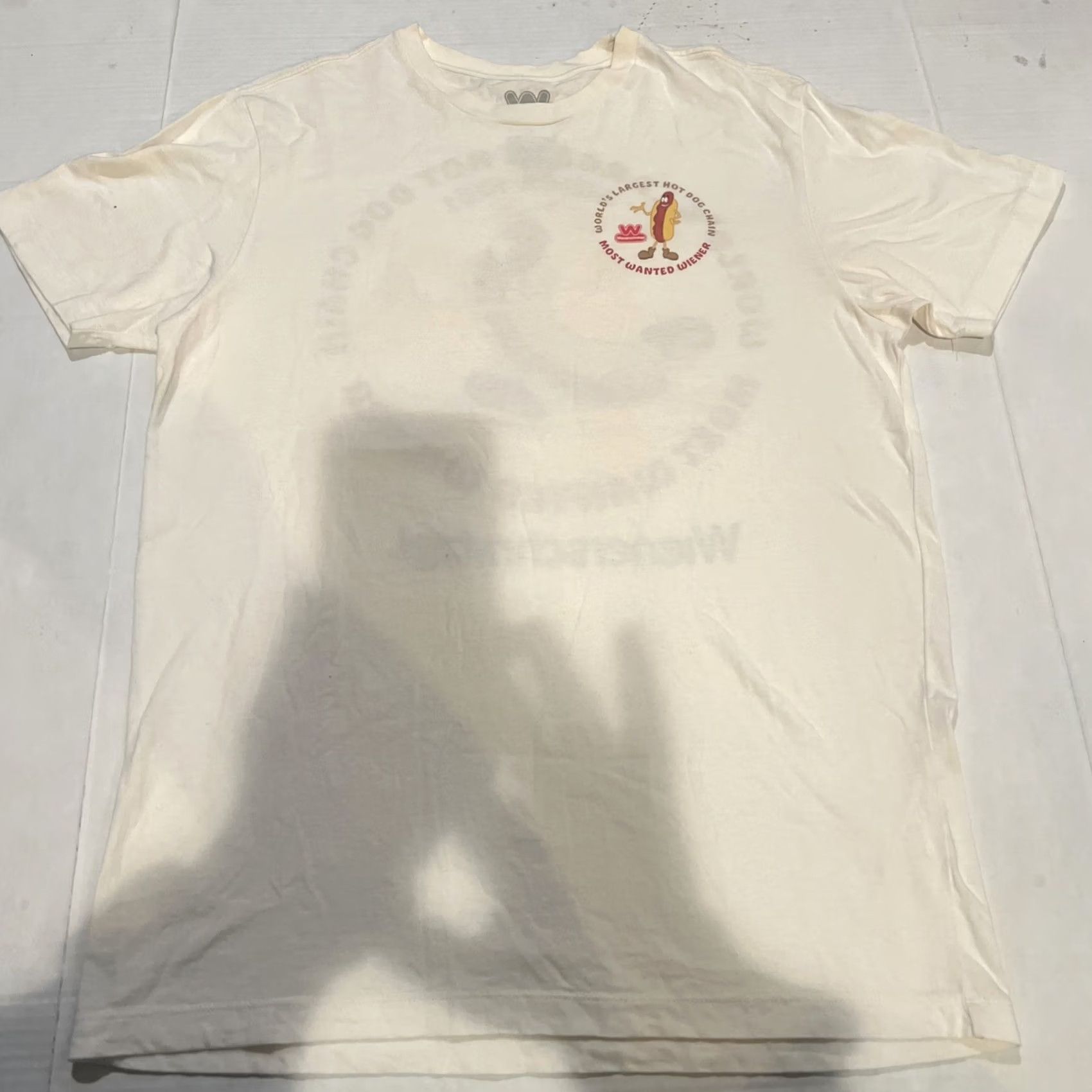 Vintage Wienerschnitzel Shirt White L Graphic Print Crew Neck Short Sleeve Dog Mens Regular Large Vintage: No Size US L / EU 52-54 / 3 - 2 Thumbnail