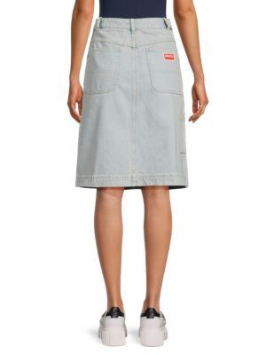 Kenzo o1y1025 Denim Mini Skirt in Sky Blue Size 24" / US 00 / IT 34 - 2 Thumbnail
