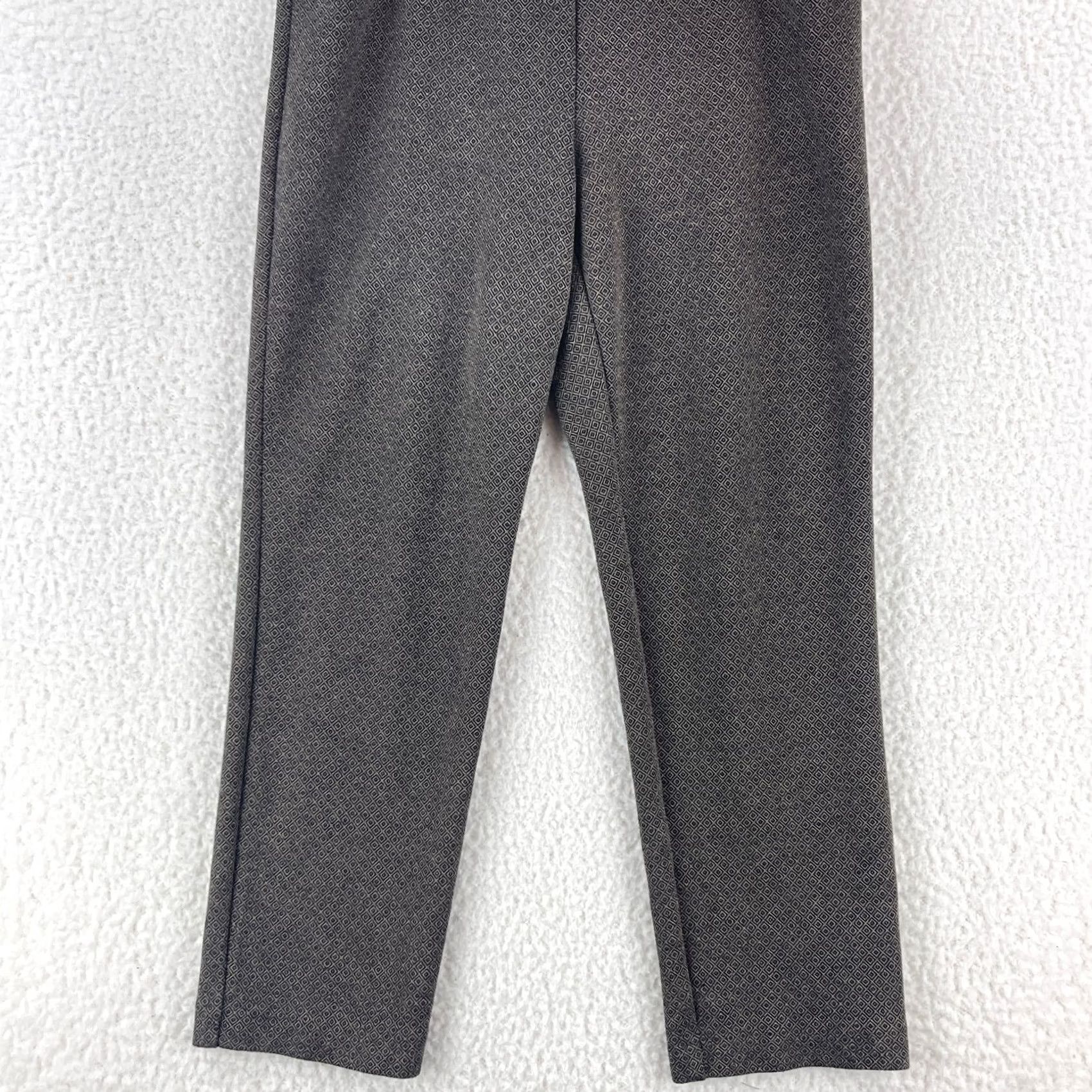 J. Jill J. Jill Brown Ponte Slim Leg Pants Womens Geometric Pull On Straight Leg Size Medium Petite Size 32" / US 10 / IT 46 - 3 Thumbnail