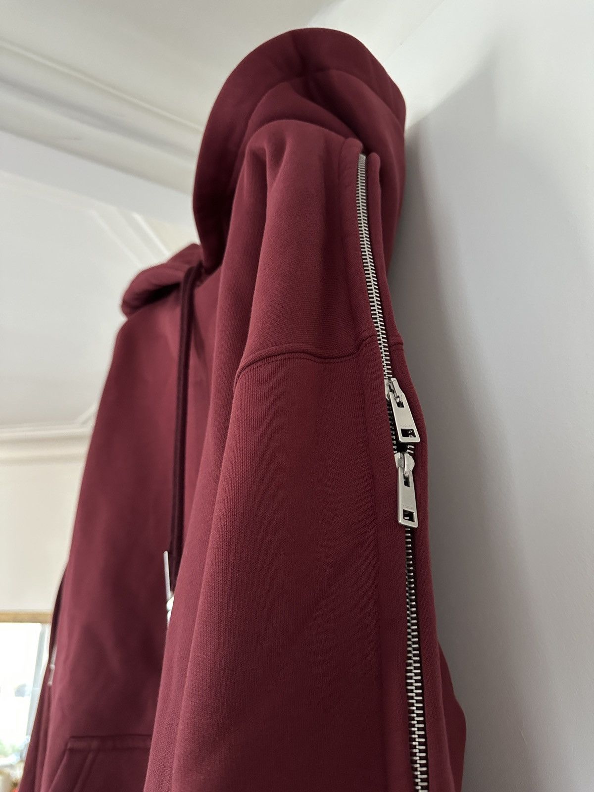 Mugler Mugler burgundy relaxed fit organic cotton fleece hoodie Size US M / EU 48-50 / 2 - 4 Thumbnail